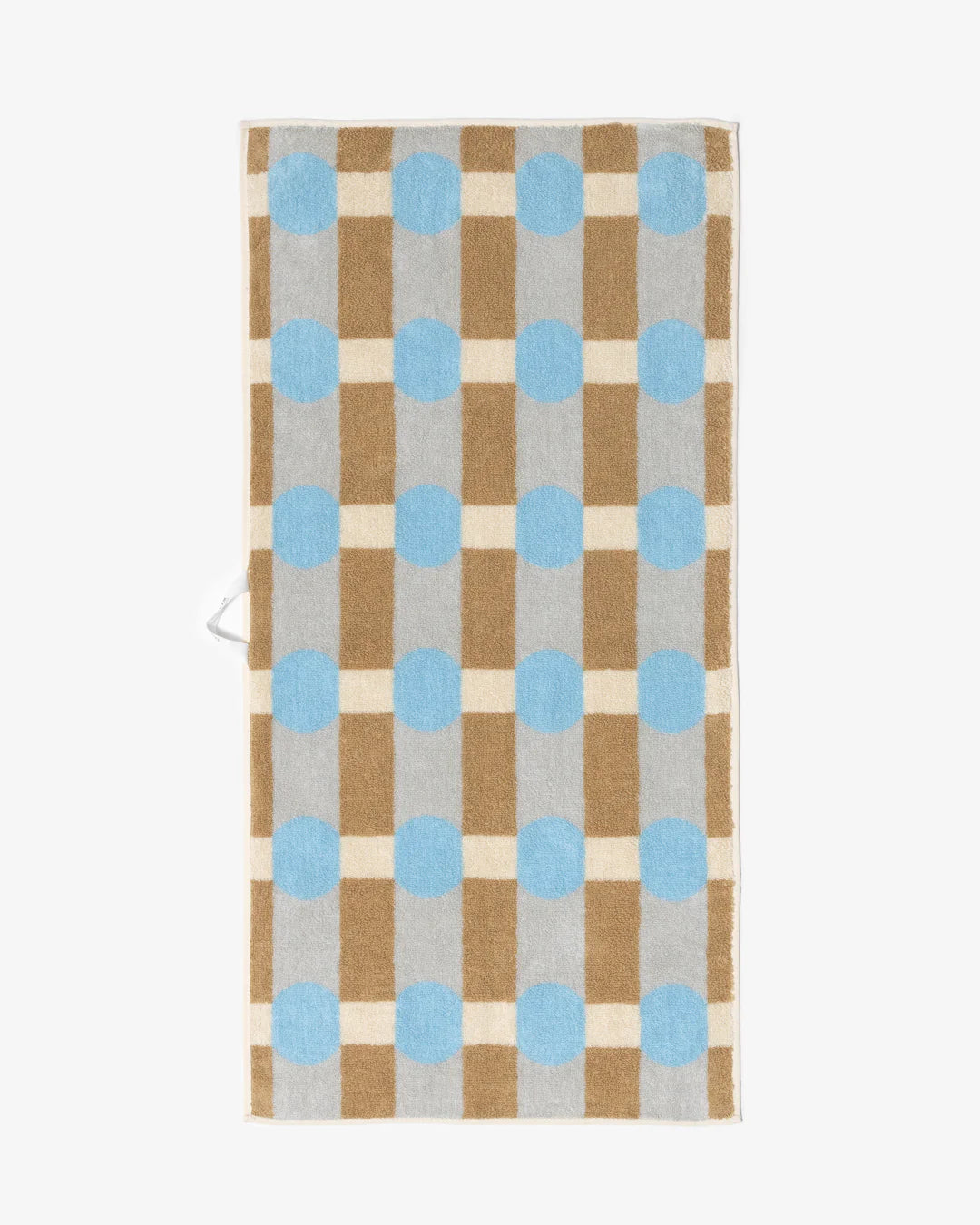 DOT CHECK FACE TOWEL - GREY ON CREAM - Warmgrey Tail