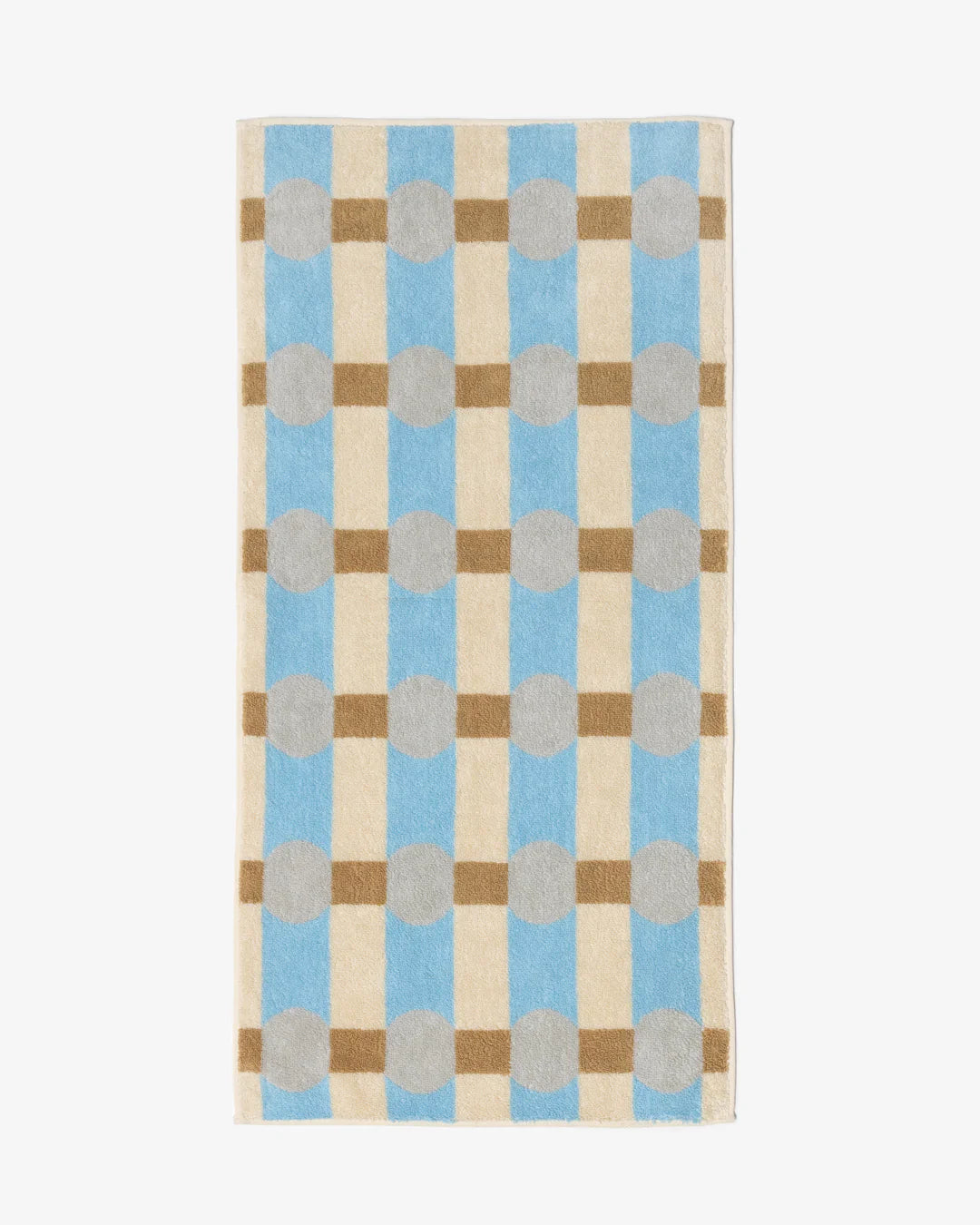 DOT CHECK FACE TOWEL - GREY ON CREAM - Warmgrey Tail