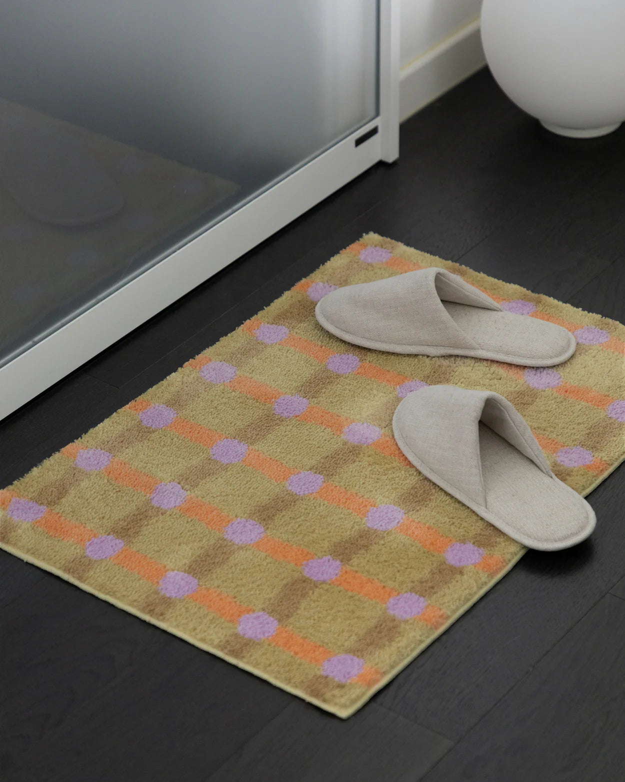 DOT CHECK RUG - Tangerine ON SAND 65x45