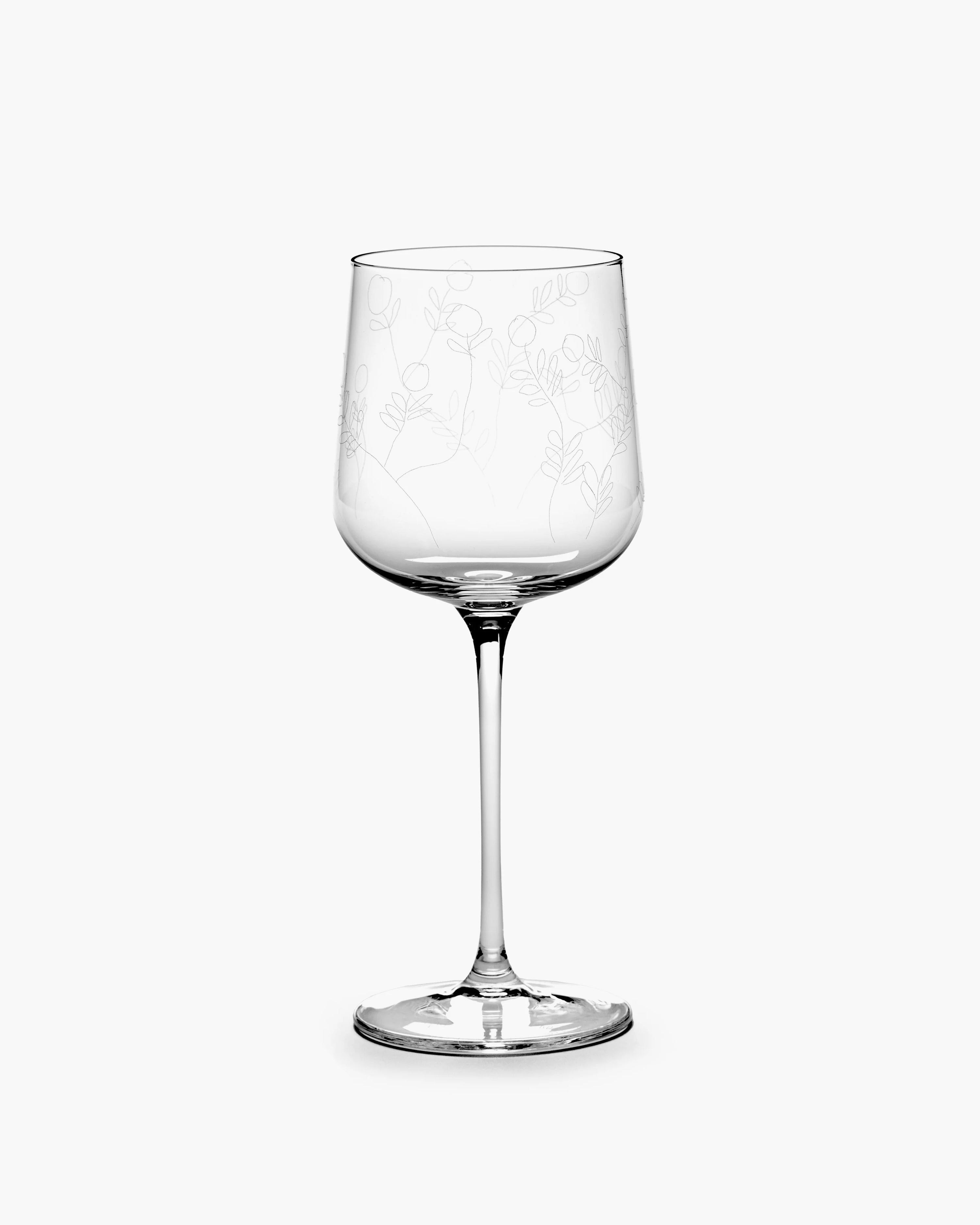 White wine glass mirtillo tea Midnight Flowers