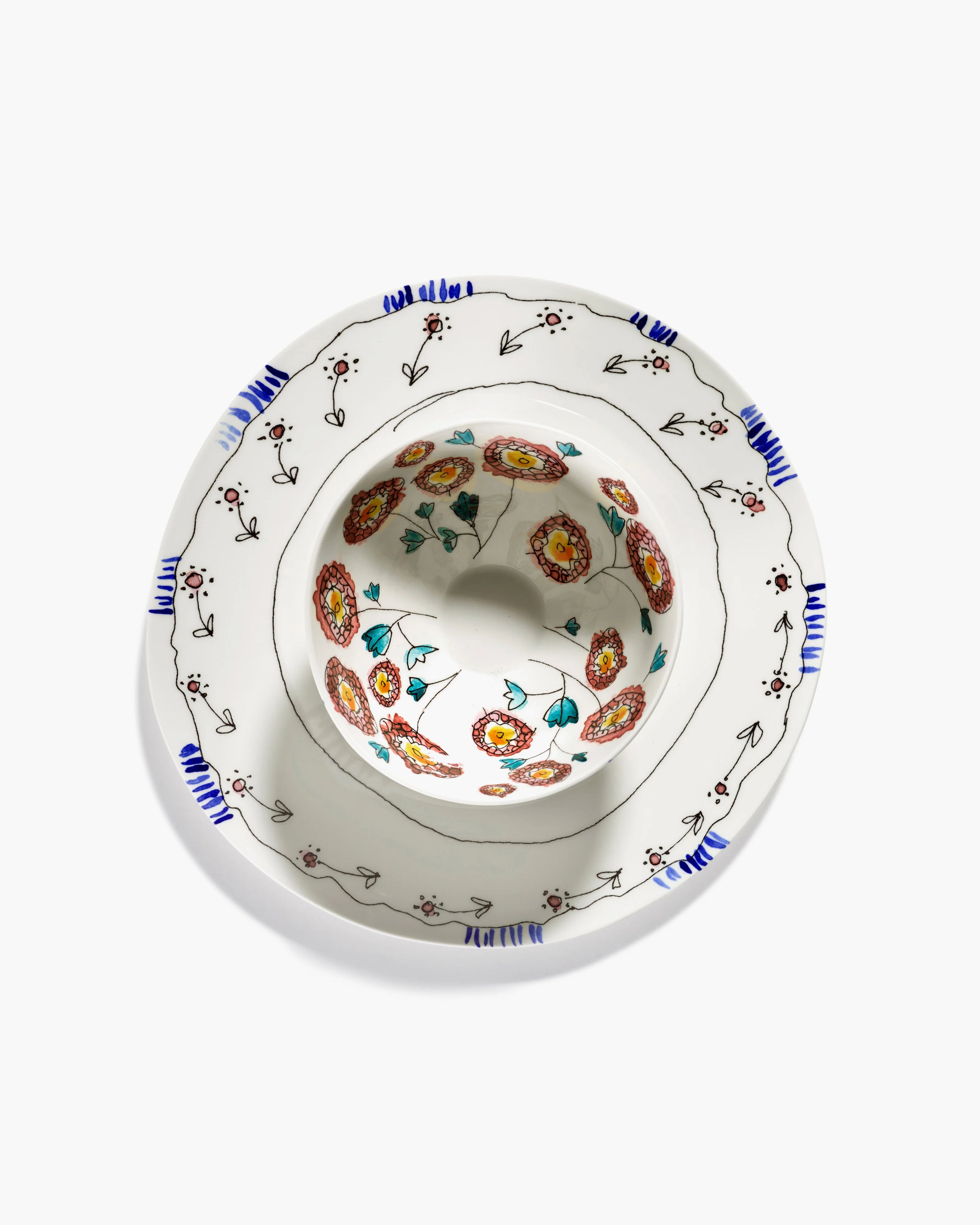 Bowl M Anemone milk Midnight Flowers