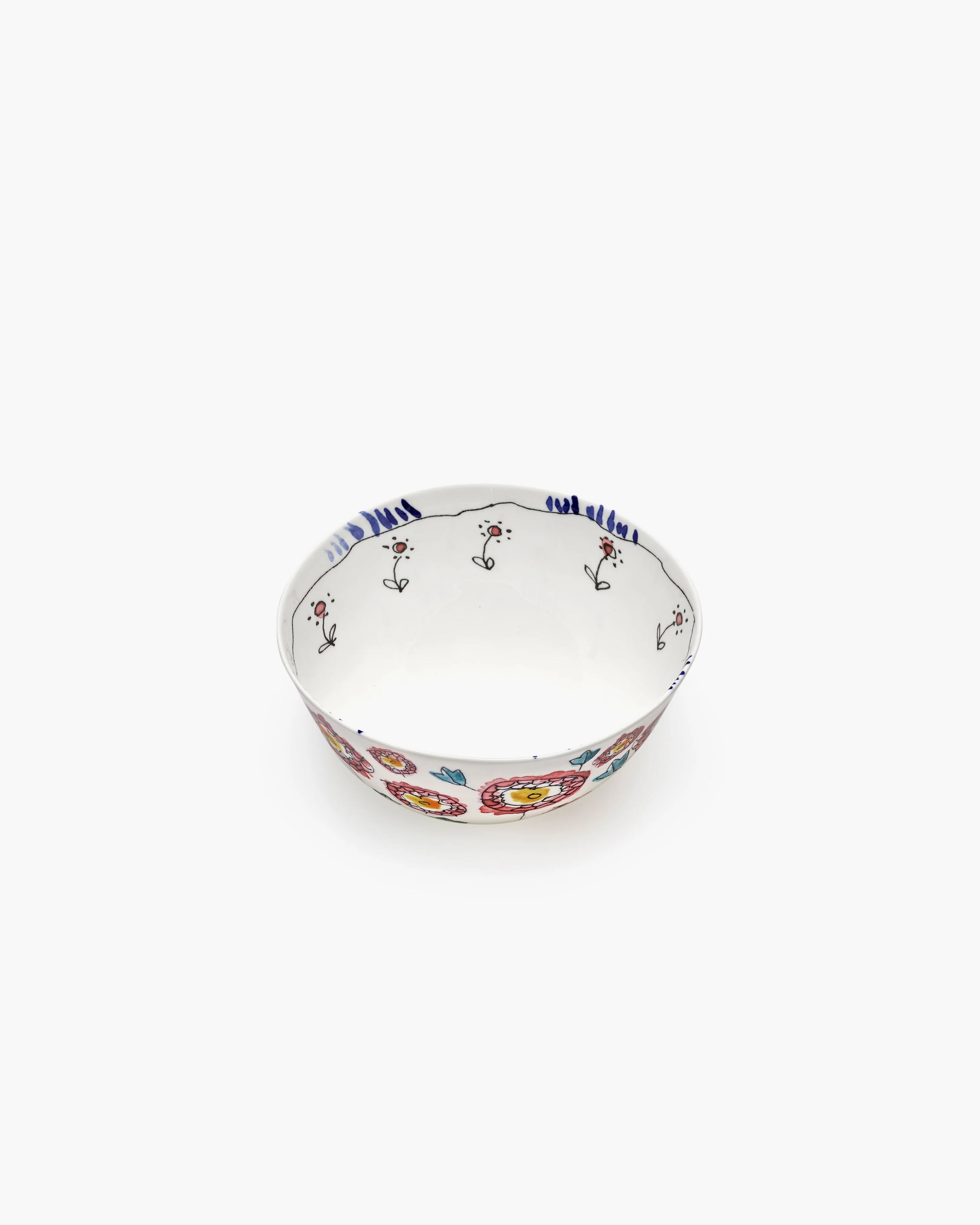 Serving bowl M Anemone milk Midnight Flowers