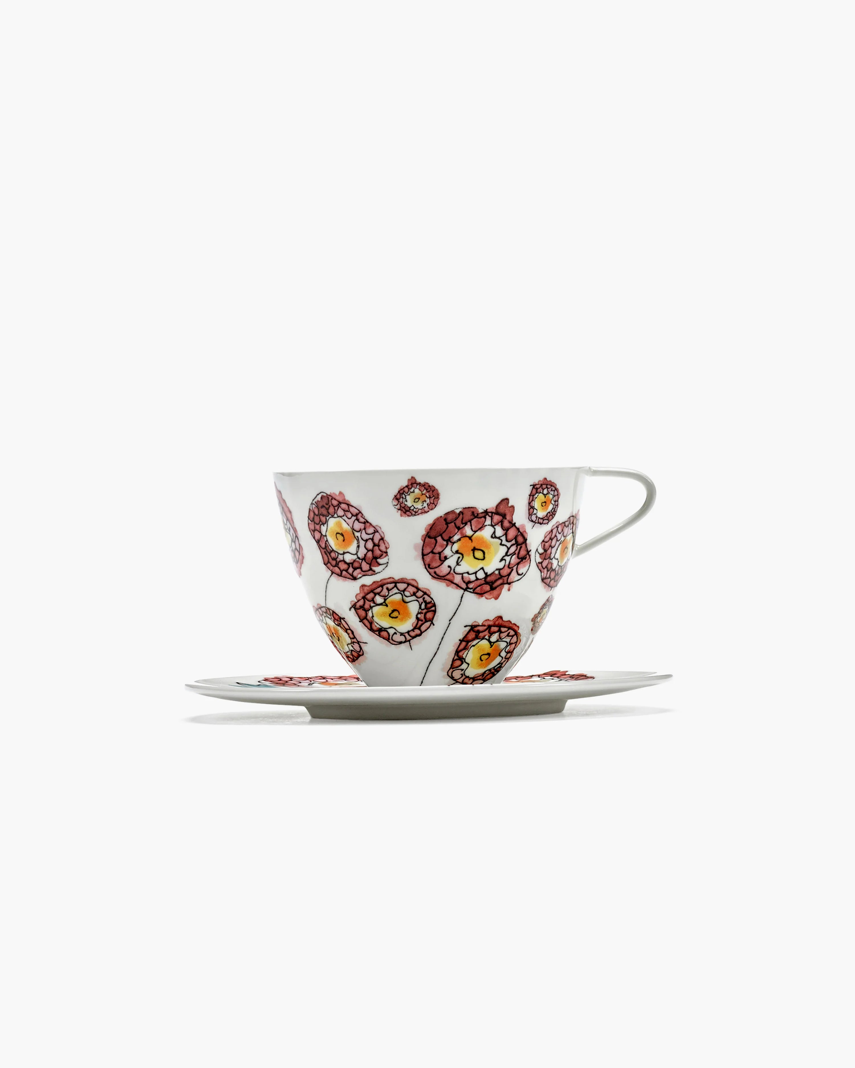 Cappuccino cup with saucer Anemone milk Midnight Flowers