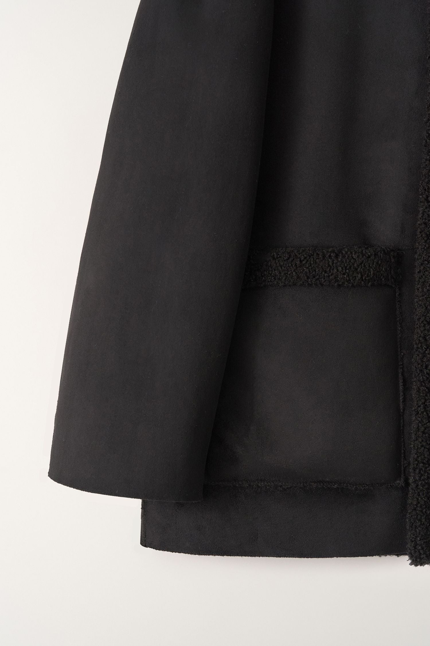 SHEARLING REVERSIBLE CAR COAT Black