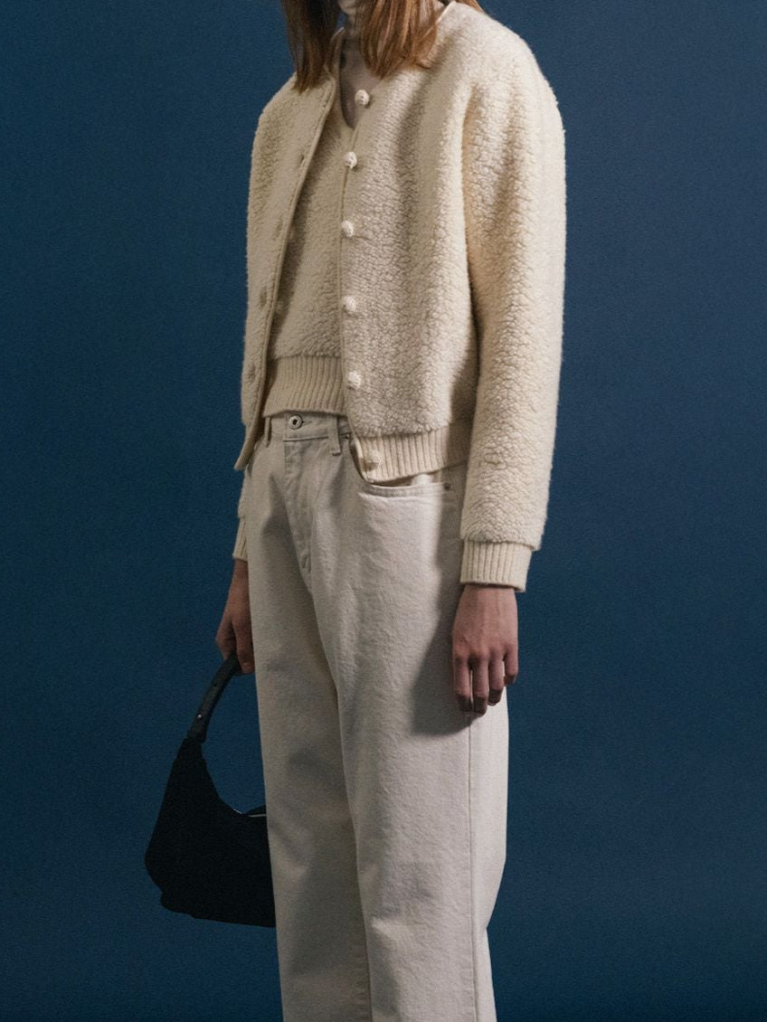 Lett boucle cardigan (Ivory)