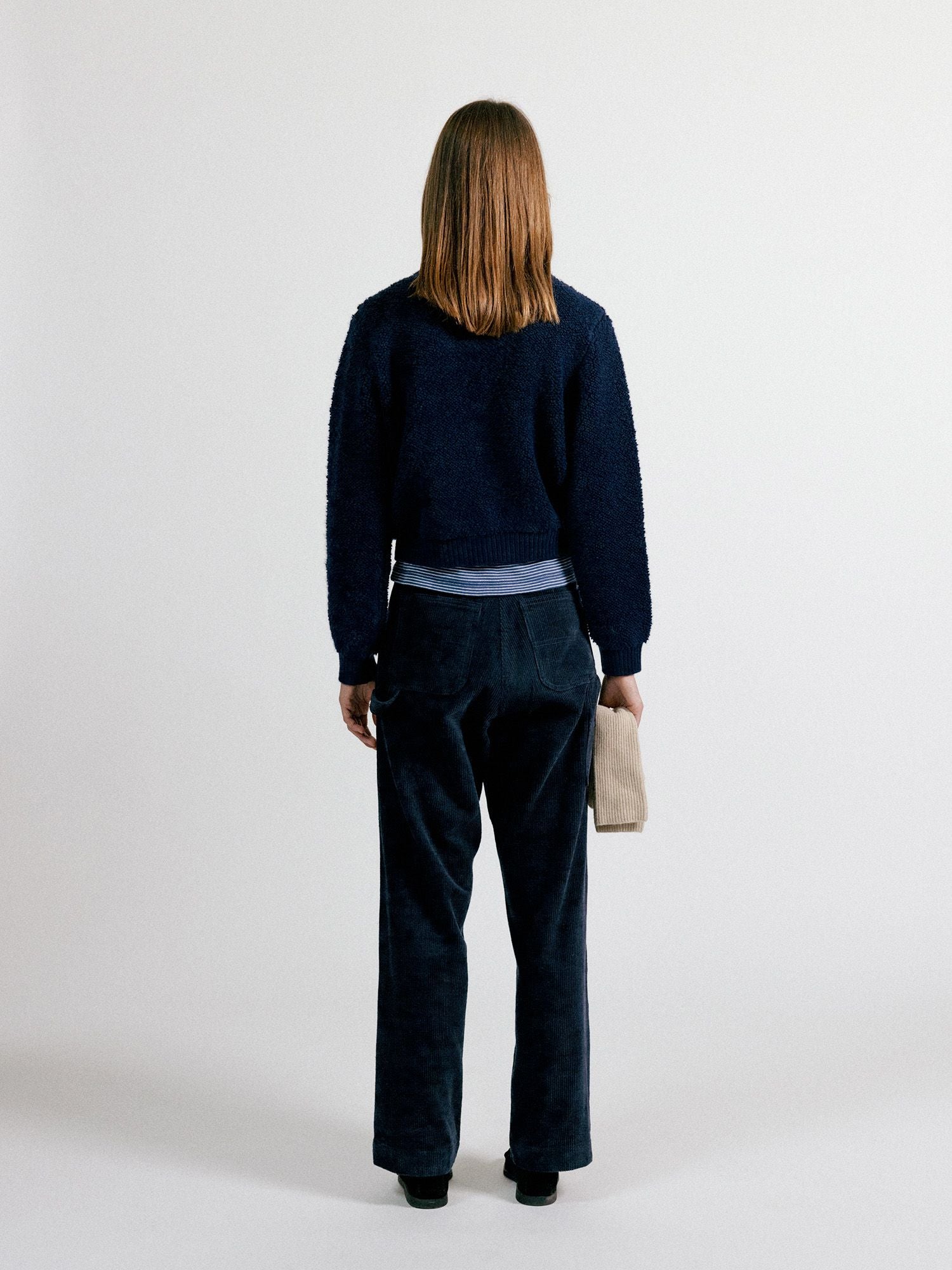 LETT BOUCLE CARDIGAN (Navy)