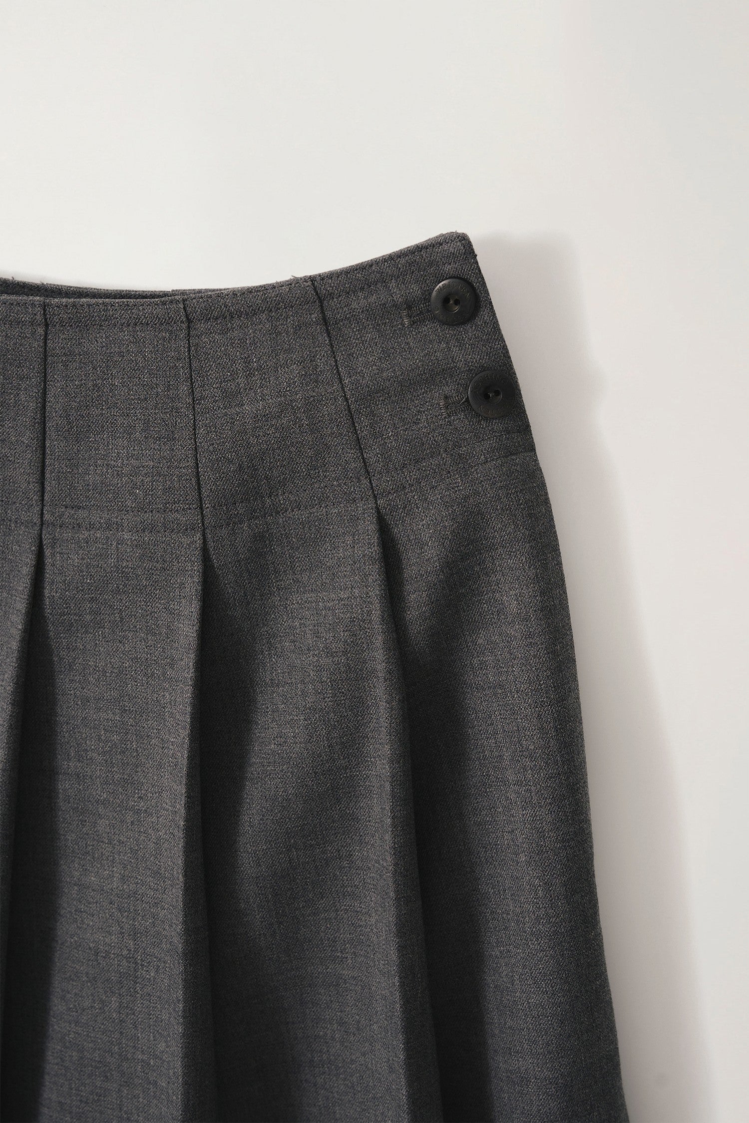 WOOL PLEATED SKIRT - Grey