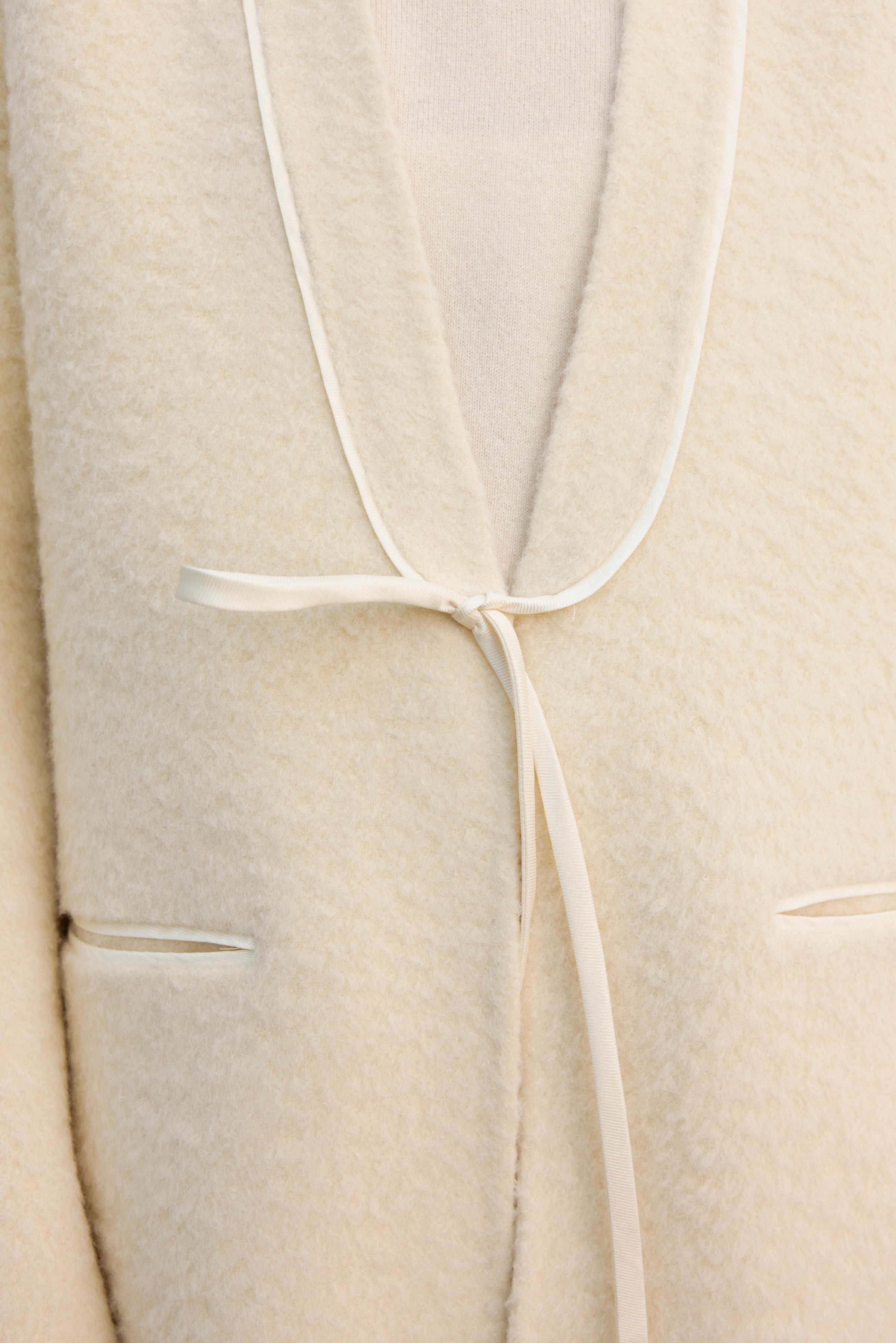 BABY ALPACA TIE LONG COAT