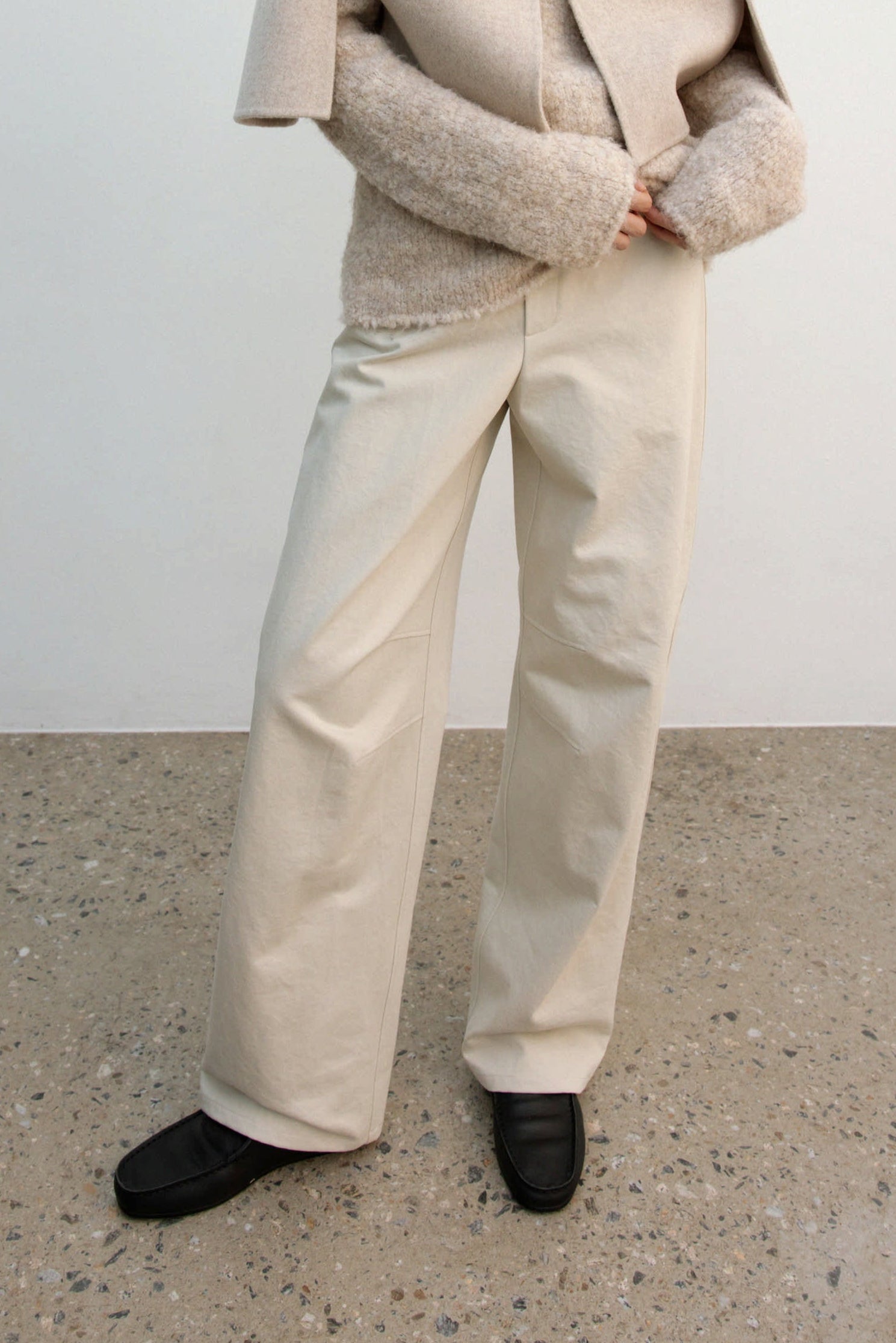IVORY DENIM TROUSERS