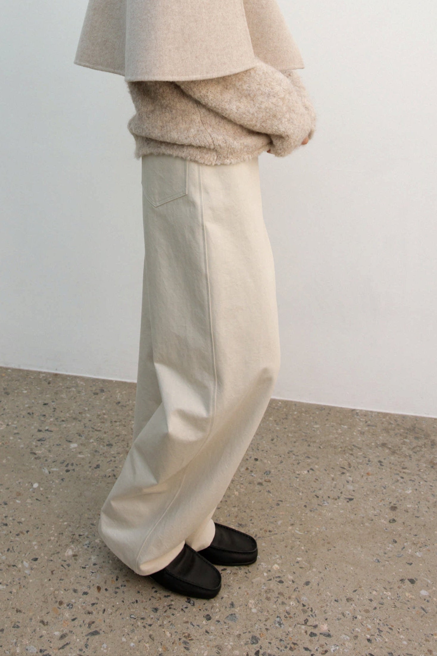 IVORY DENIM TROUSERS