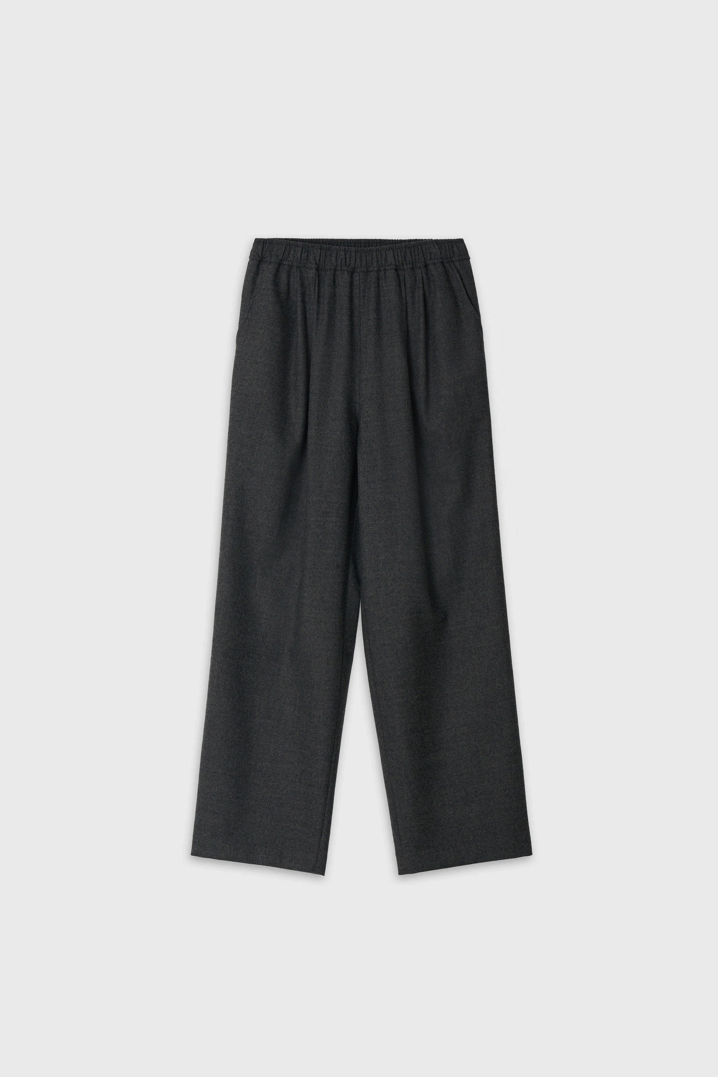 WOOL TUCKED BANDING TROUSERS