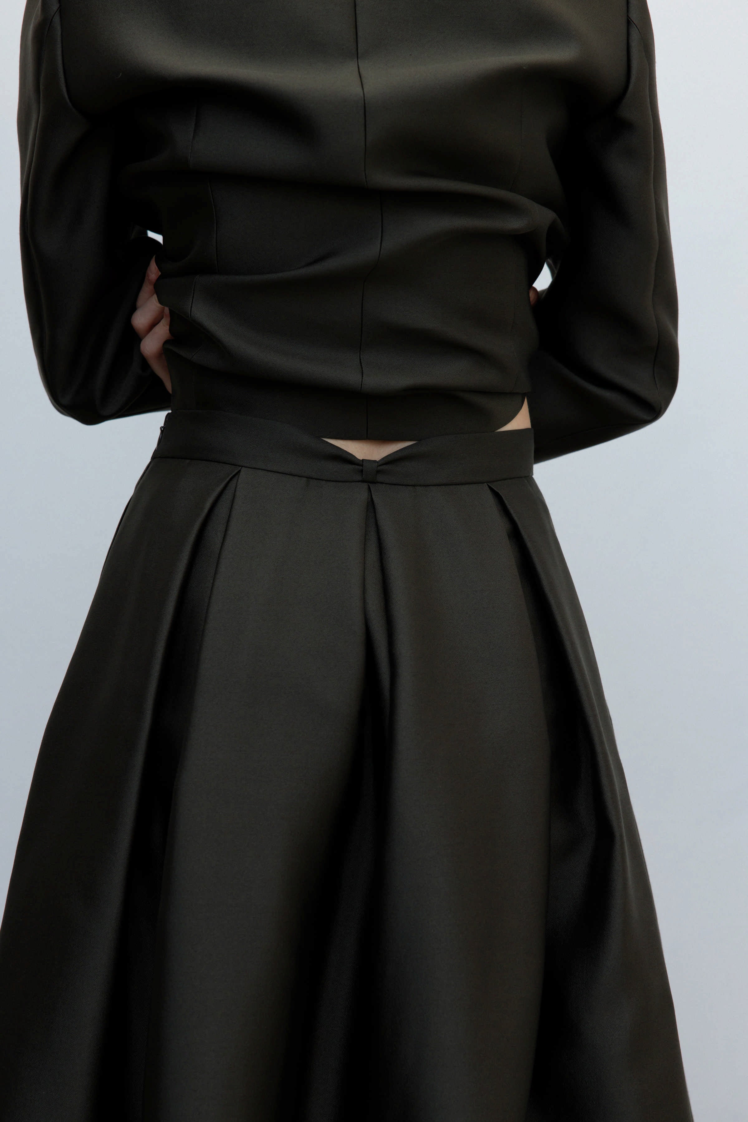 WOOL SILK RIBBON FULL SKIRT