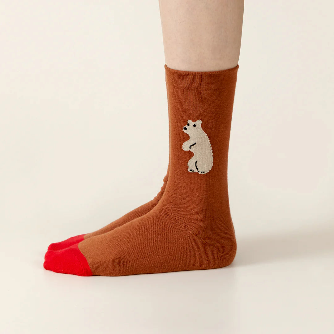 HUGGY BEAR SOCKS - BROWN