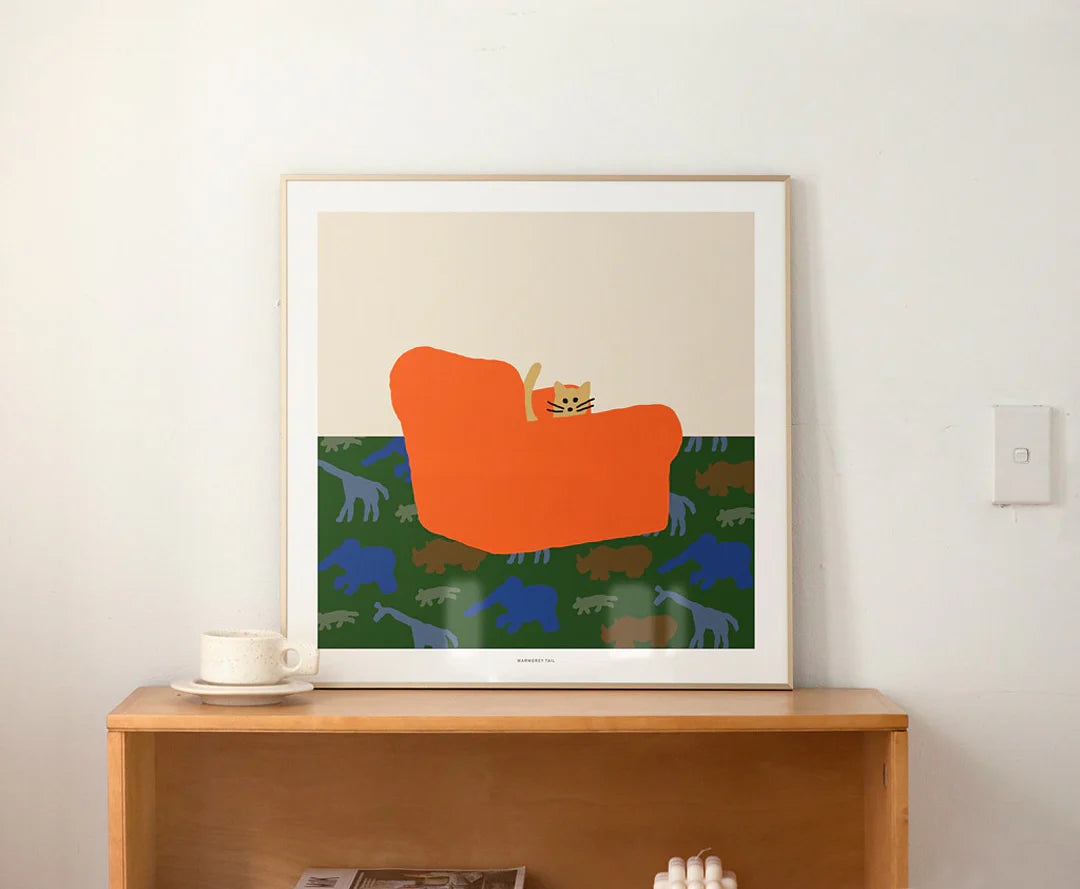 FRAMED ARMCHAIR POSTER - Warmgrey Tail