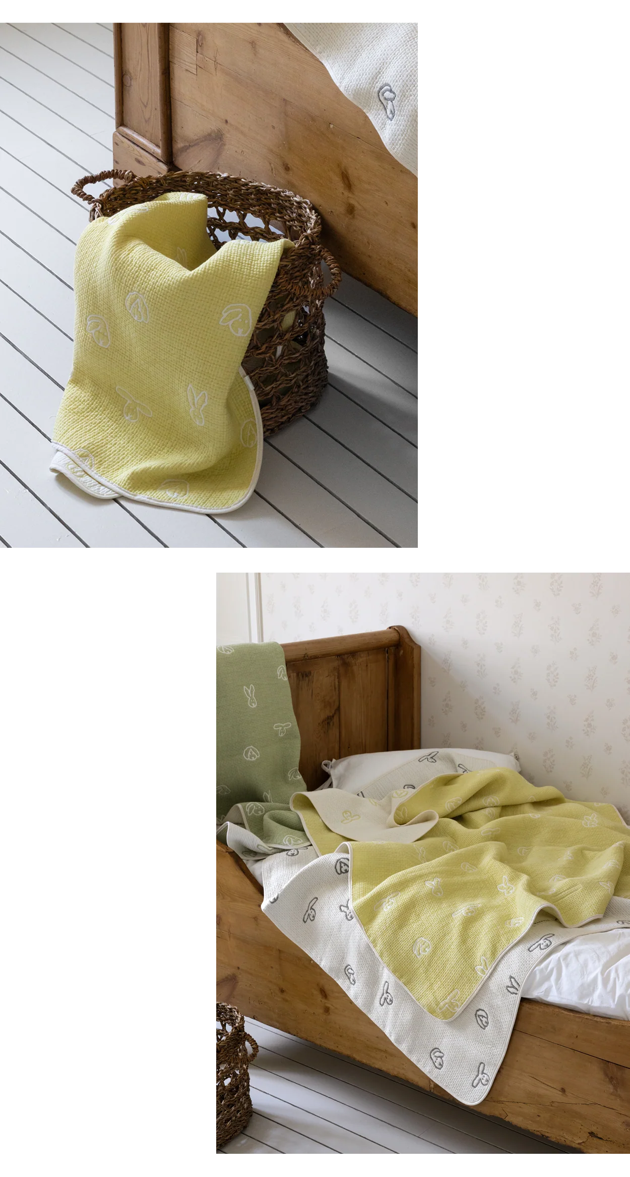 BUNNY BUNNY COTTON MODAL BLANKET - SOFT YELLOW
