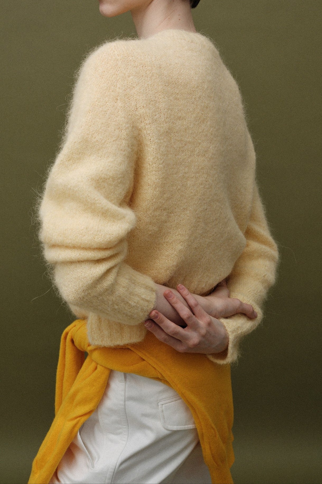 mustard yellow cardigan comfortable and clean fit for fall