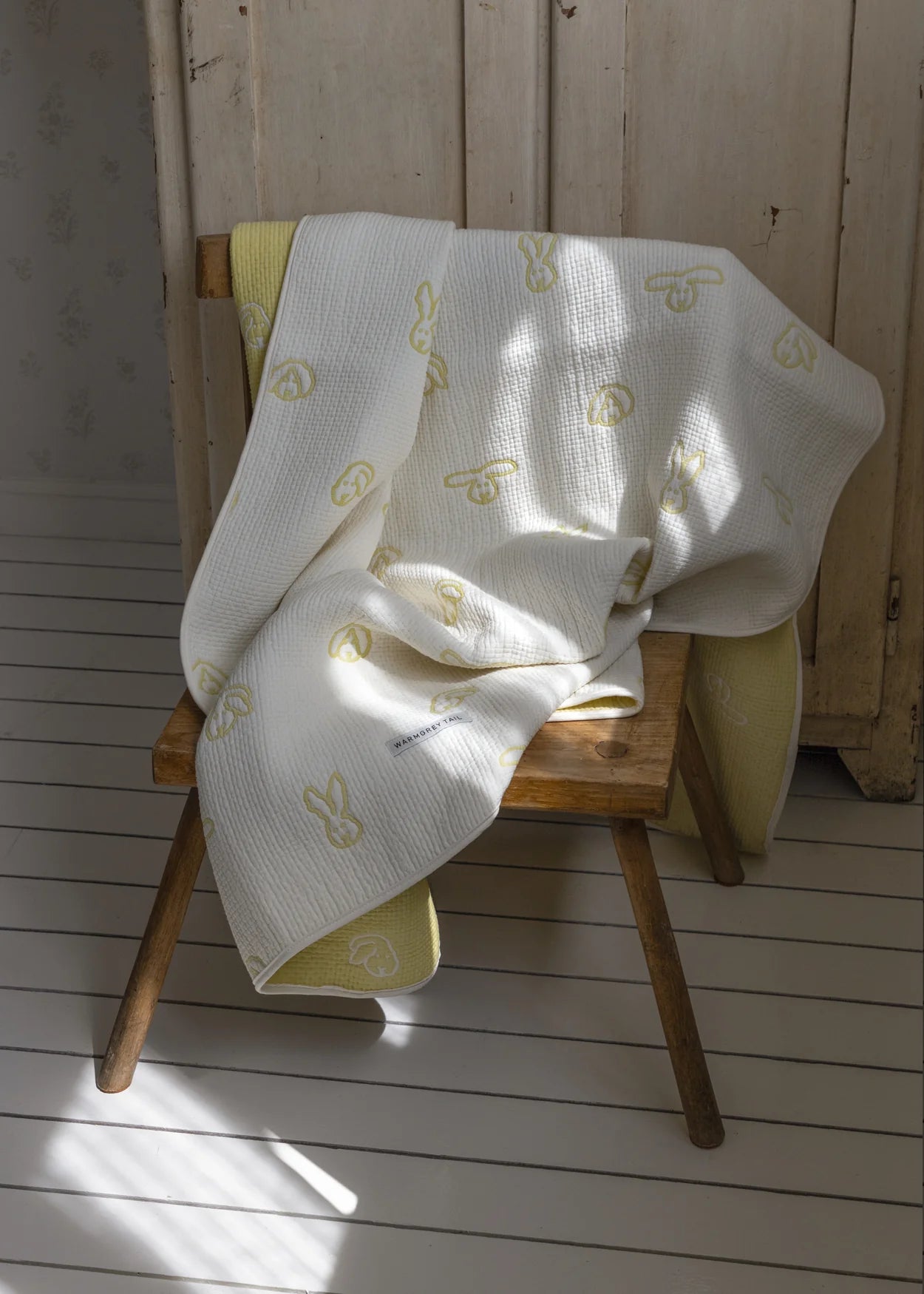 BUNNY BUNNY COTTON MODAL BLANKET - SOFT YELLOW
