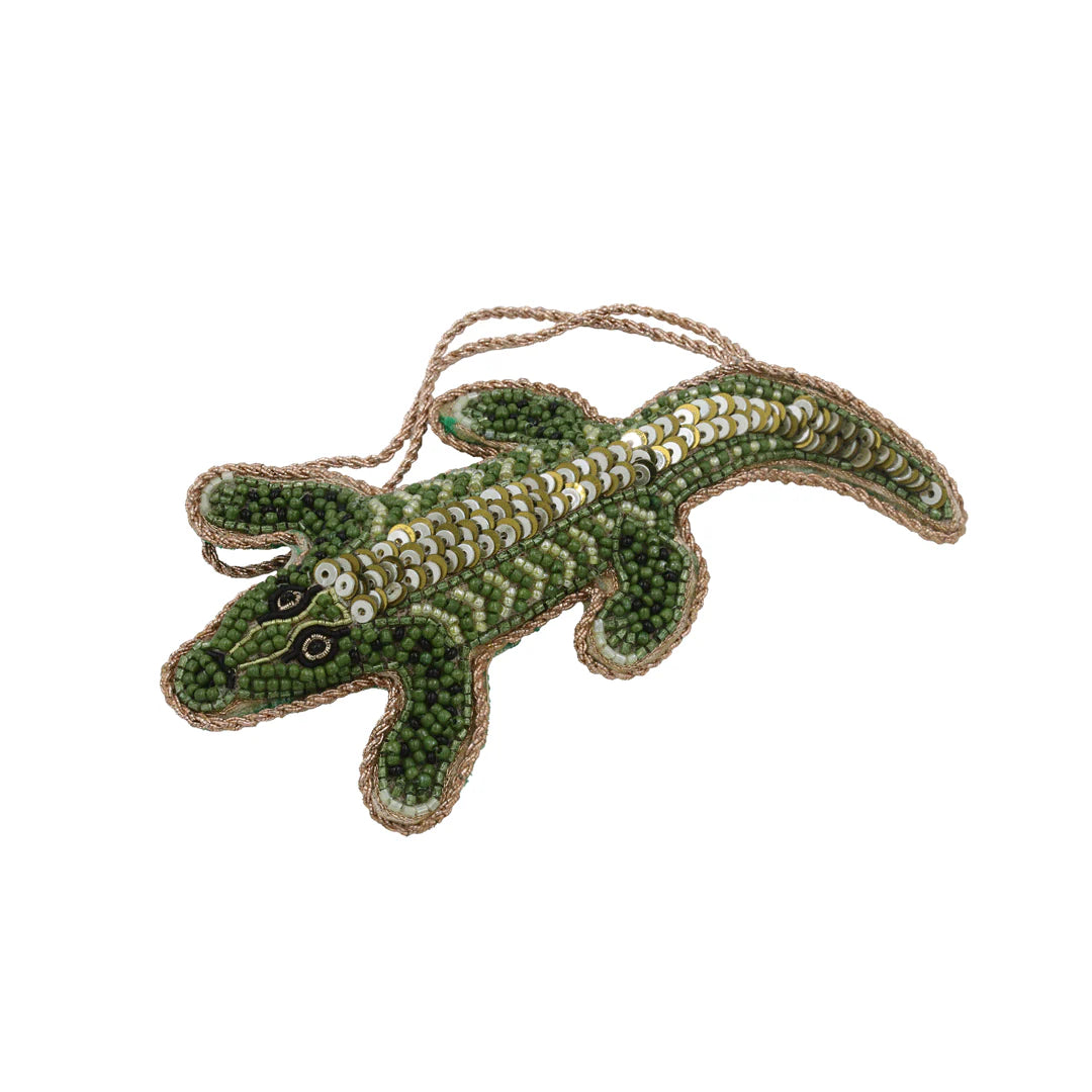 Embroidered pendant light - Crocodile
