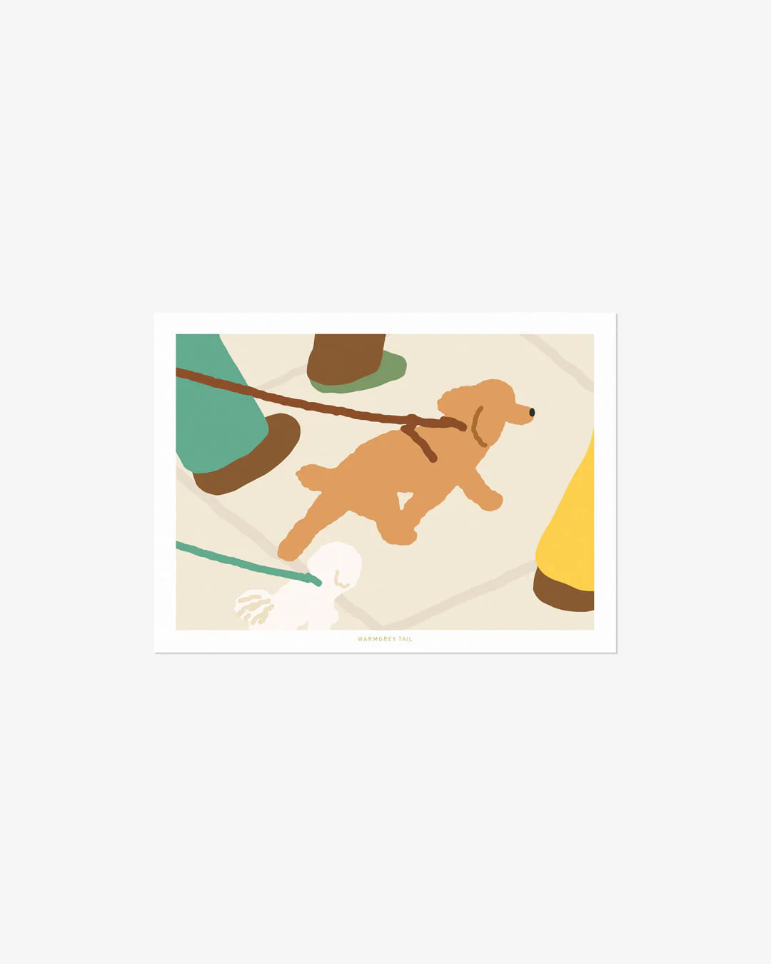 WALKING DOG POSTCARD - Warmgrey Tail