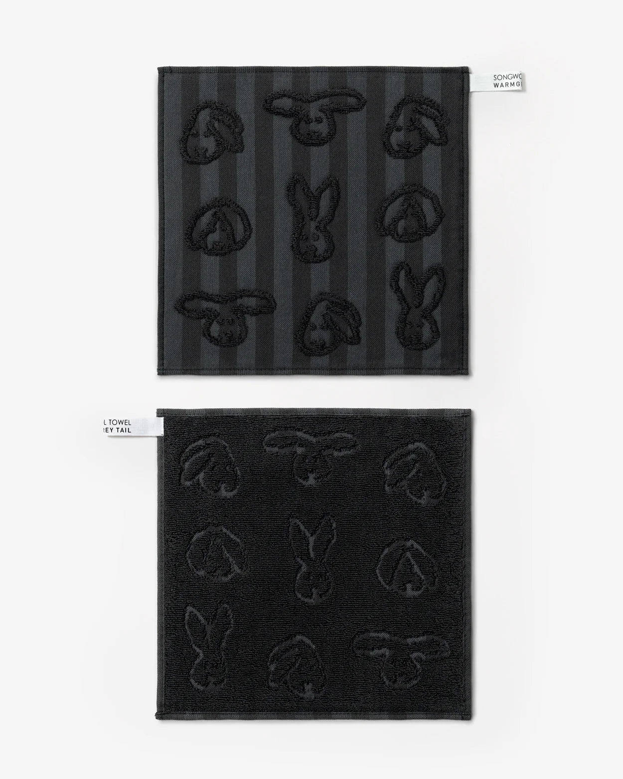 BUNNY BUNNY HAND CLOTH - WHITE+BLACK 2P GIFT SET