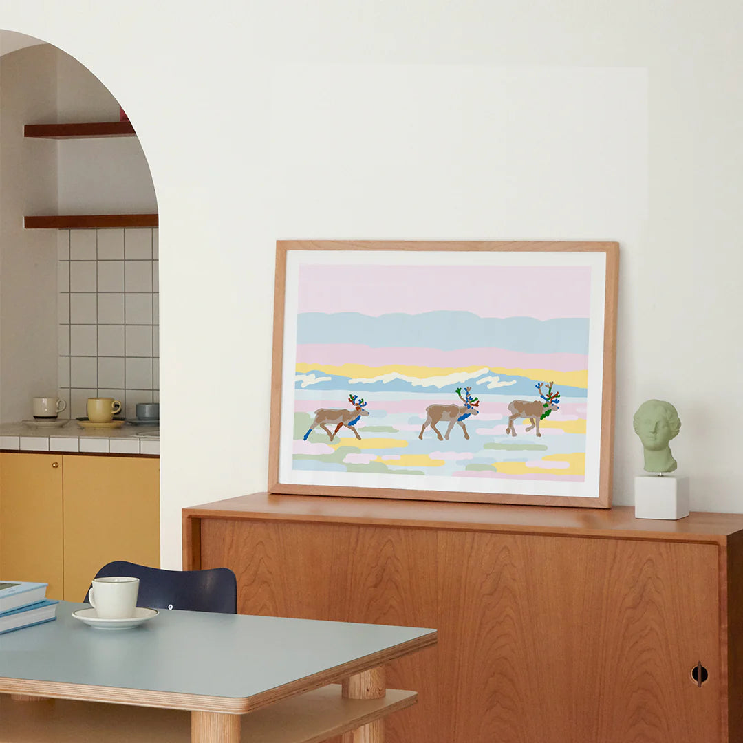 FRAMED REINDEER POSTER - Warmgrey Tail