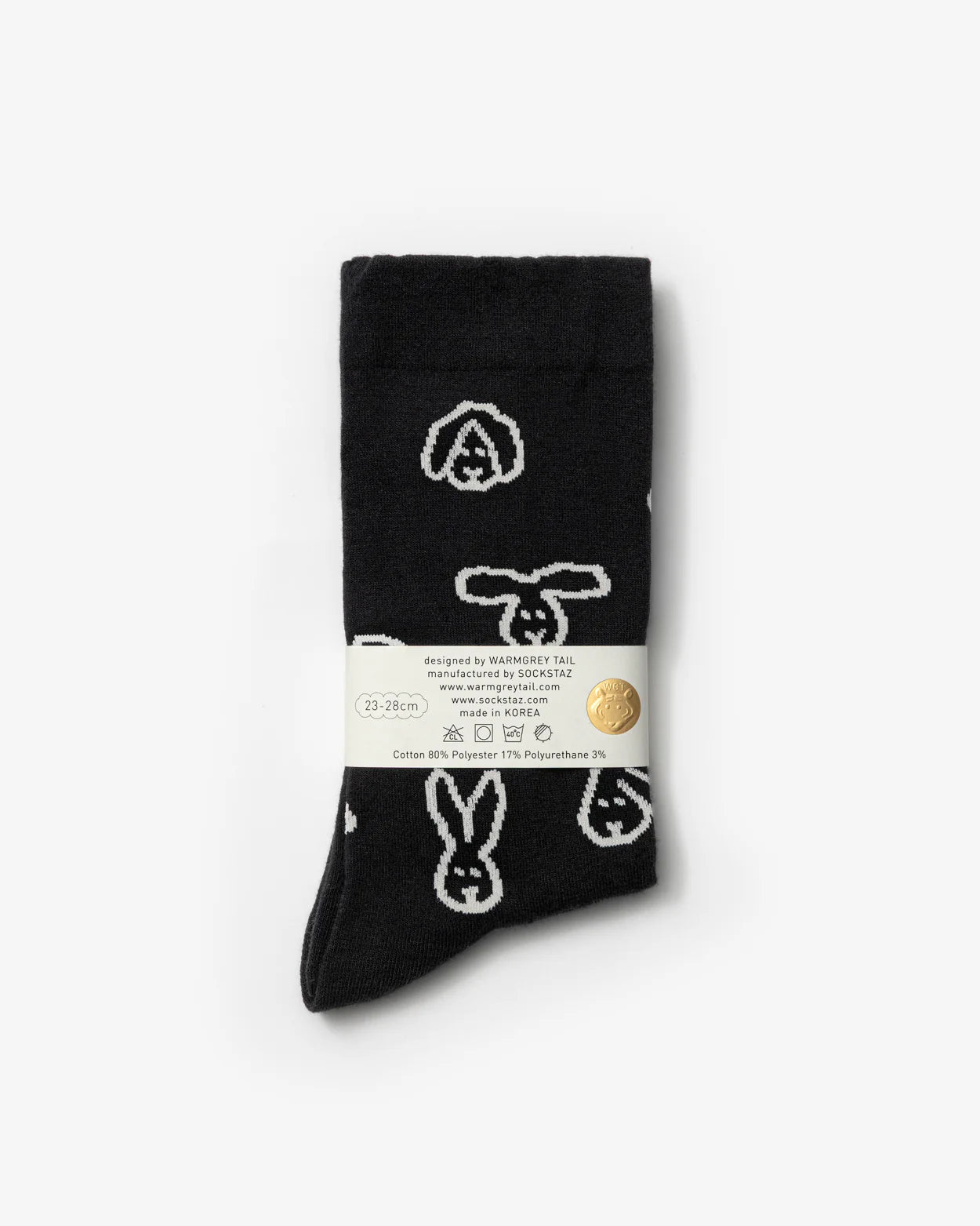 BUNNY BUNNY SOCKS BLACK - Warmgrey Tail