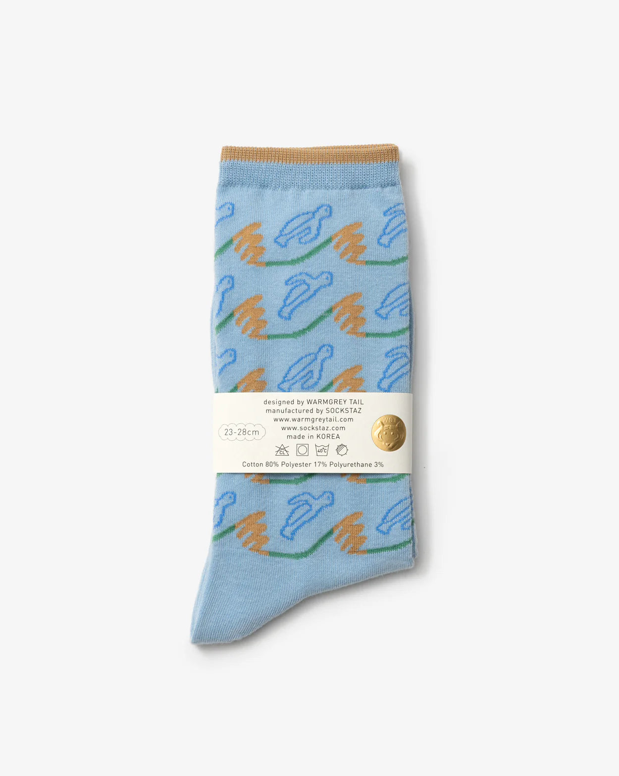 FLYING TURTLES SOCKS  BLUE - Warmgrey Tail