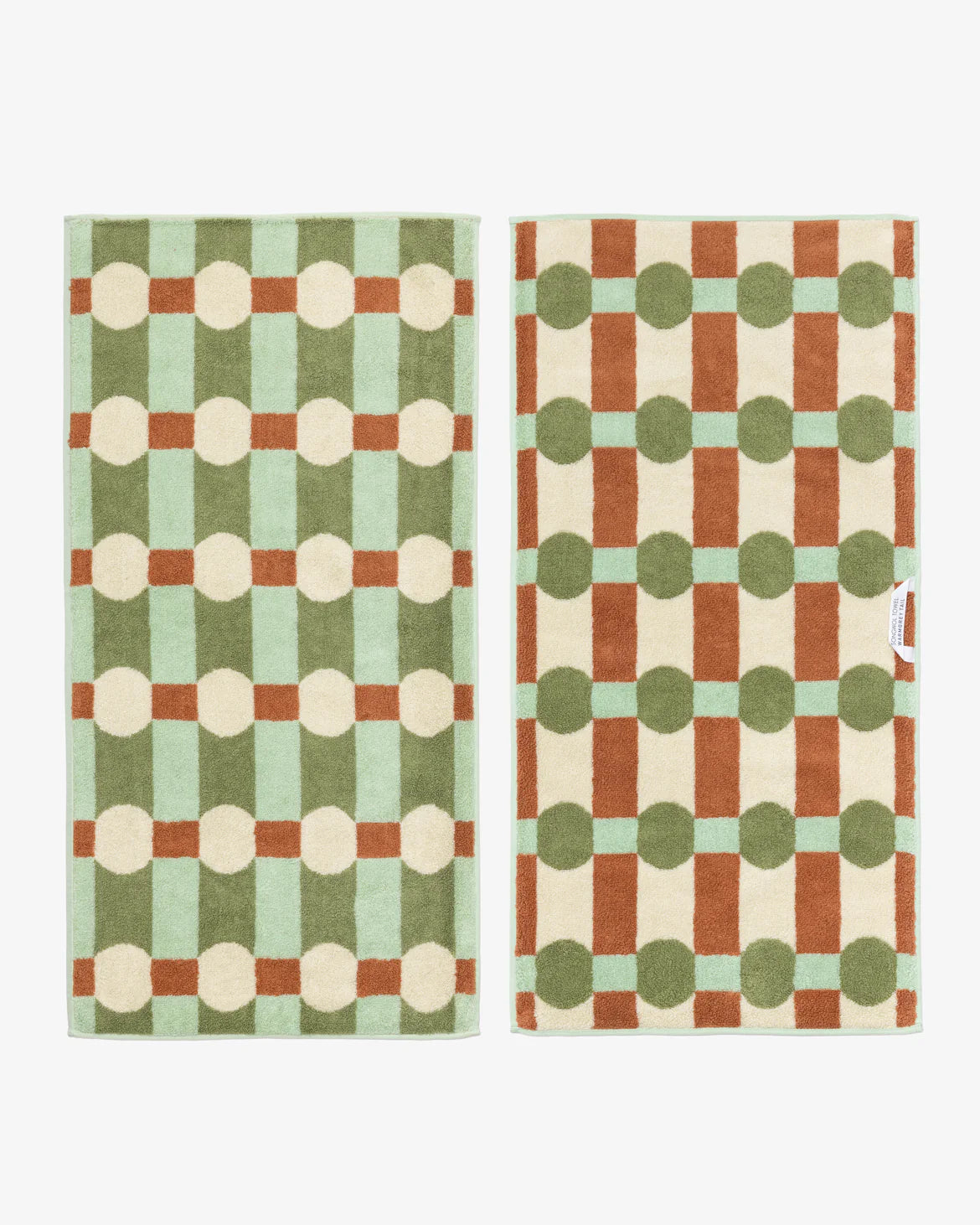 DOT CHECK TOWEL - CREAM ON MINT - Warmgrey Tail