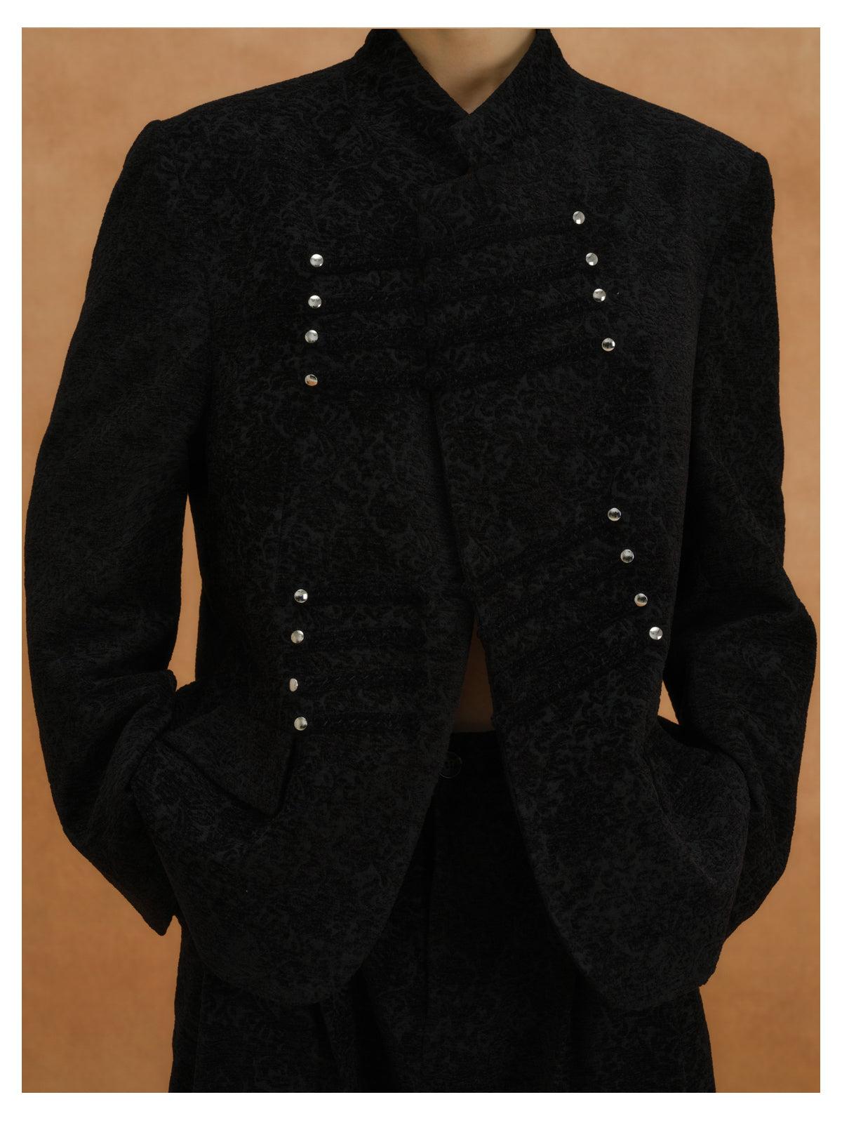 Morin Khuur | Frog button velvet jacquard jacket