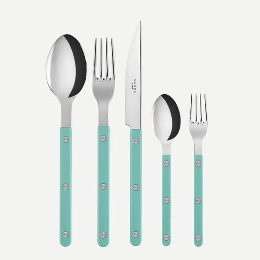 SABRE Paris - BISTROT 5 Pieces Cutlery Set - Pastel Green - New 2024