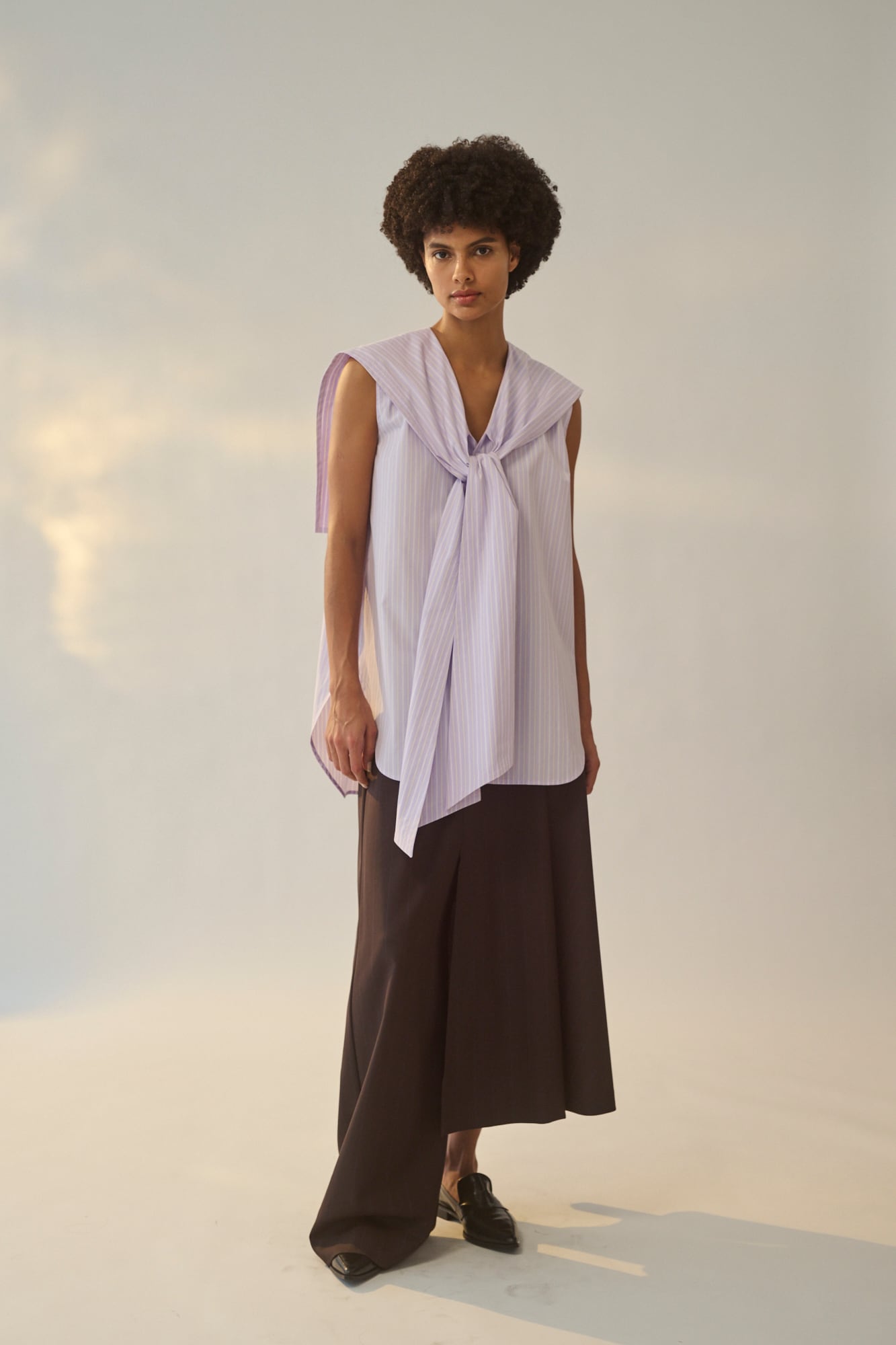 Sailor Collar Ribbon Shirt