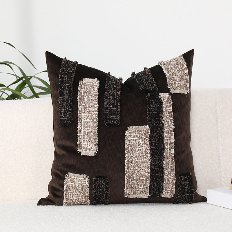 Figure lecture | Pillow | Spliced Fabric Brown/White