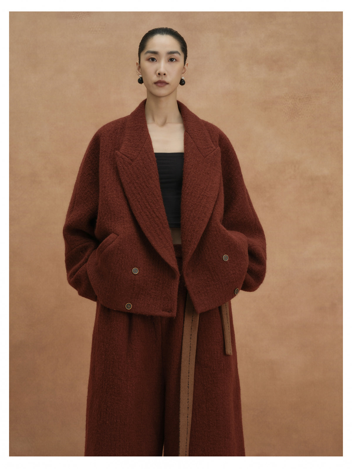 Morin Khoor | Burgundy Wool Jacket