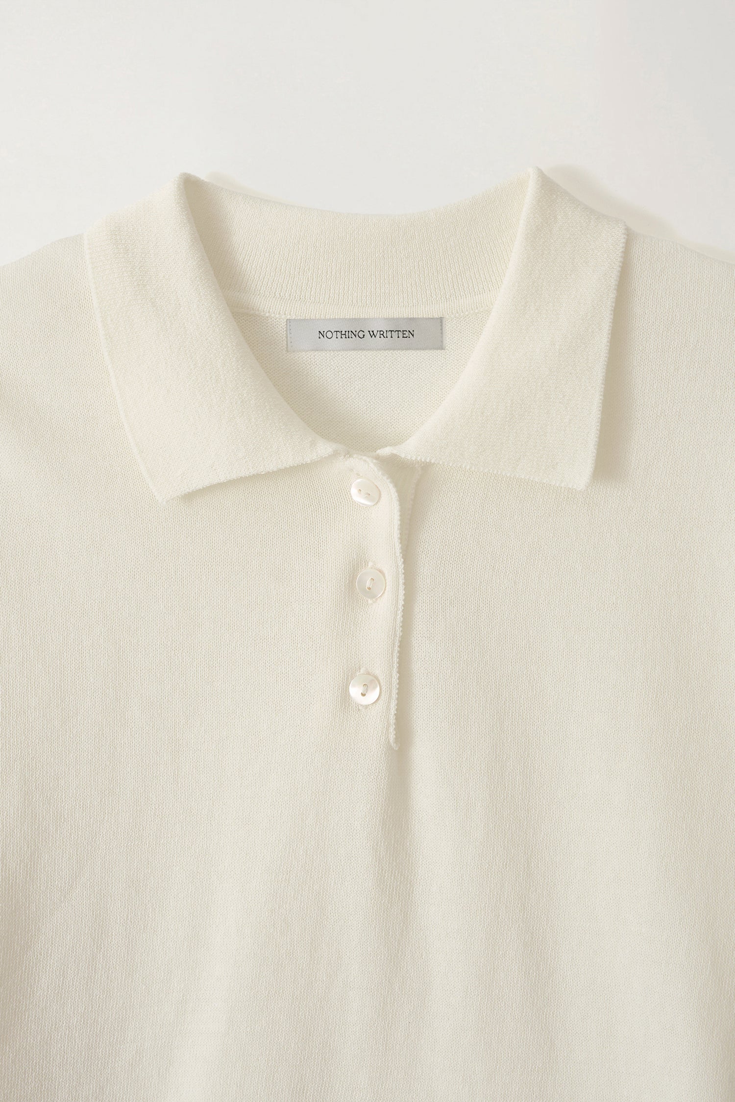 Off-White Cotton Knit Polo