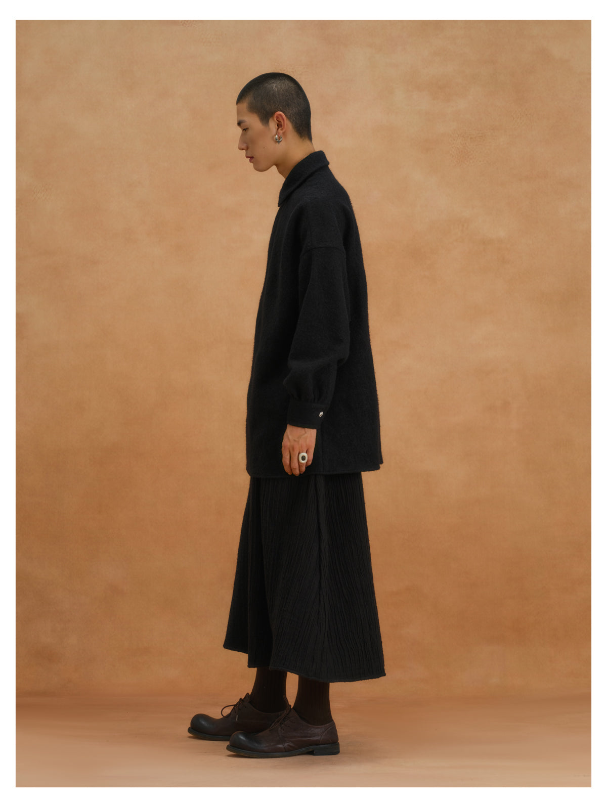 Morin Khuur | Asymmetrical wool coat