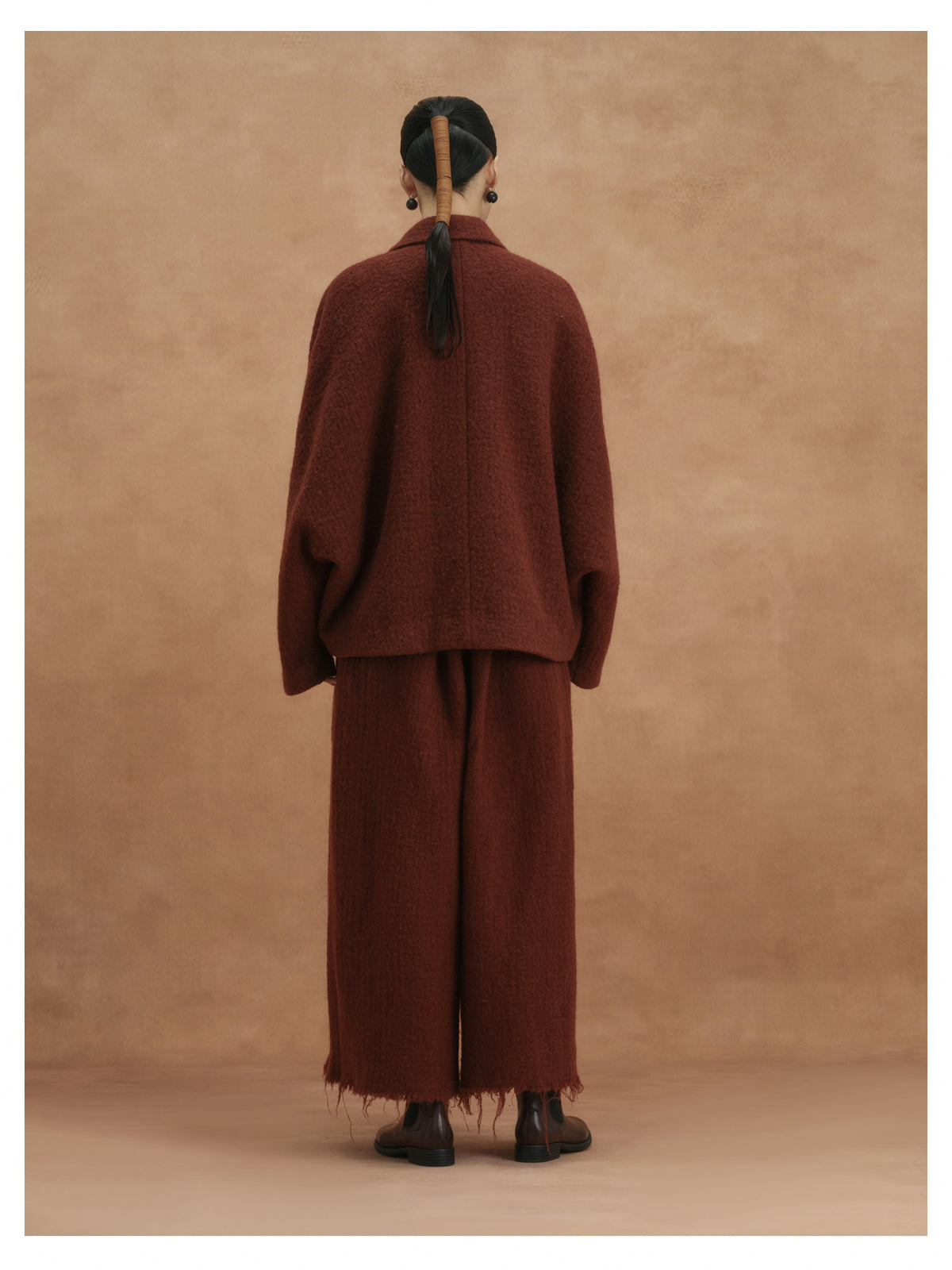 Morin Khoor | Burgundy Wool Jacket