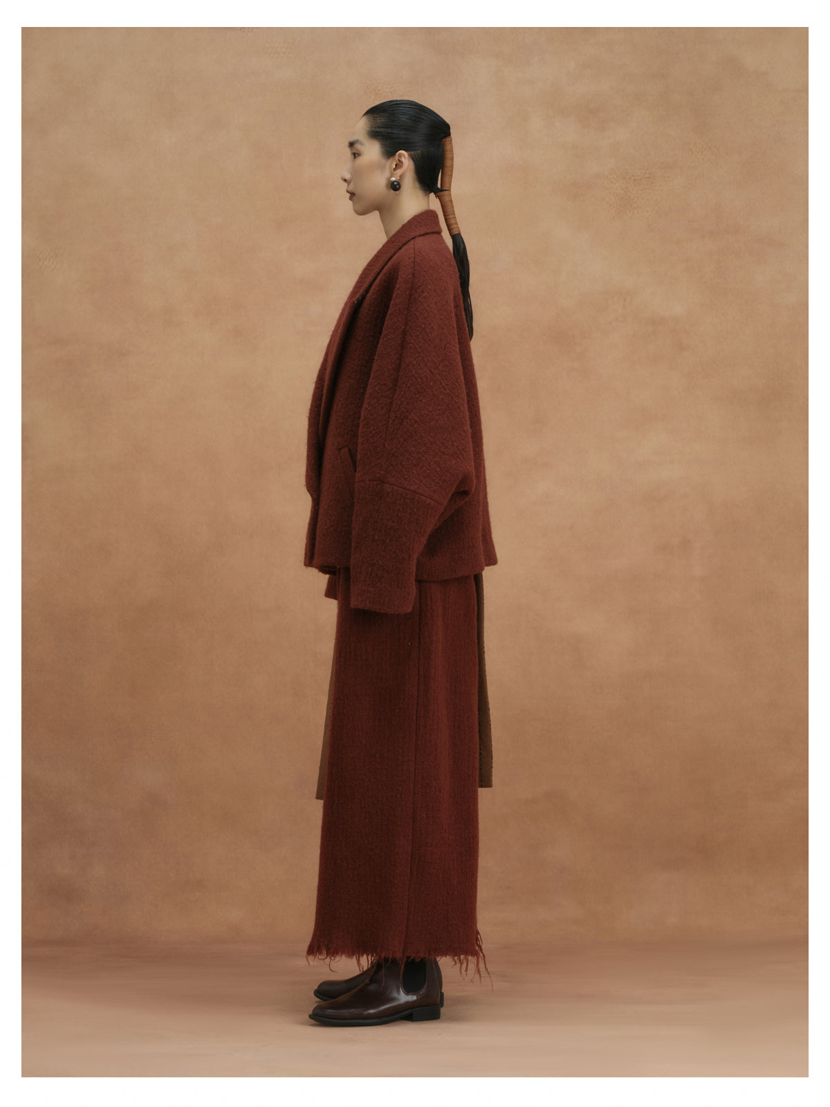 Morin Khoor | Burgundy Wool Jacket