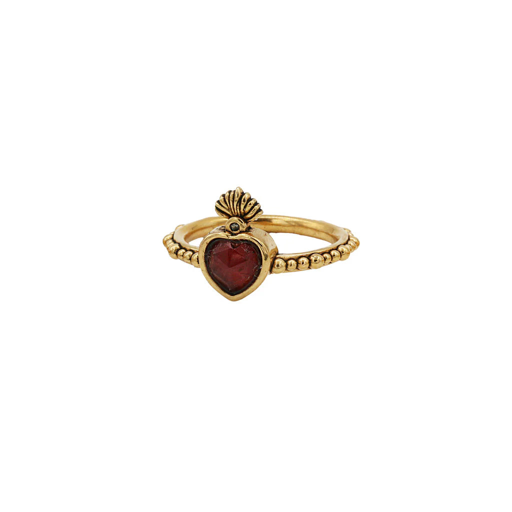 Sacha Heart Flame Ring - orange