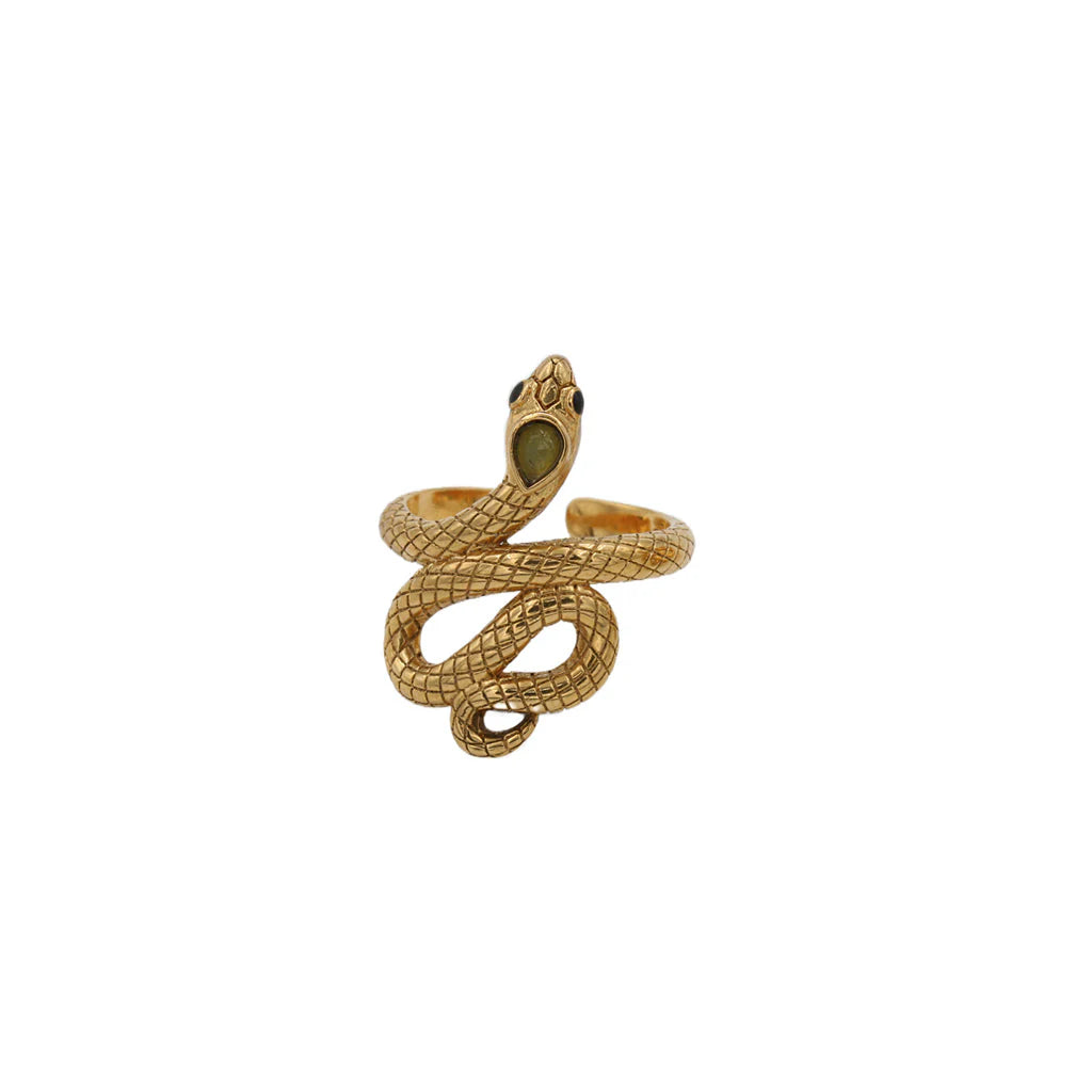 Sissi snake stone ring - light green