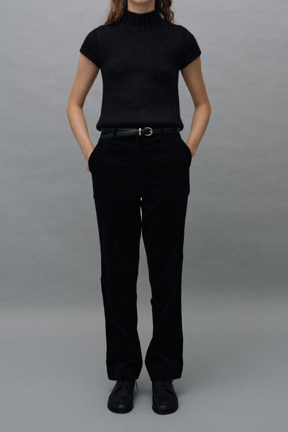 minimalism black knit turtleneck 