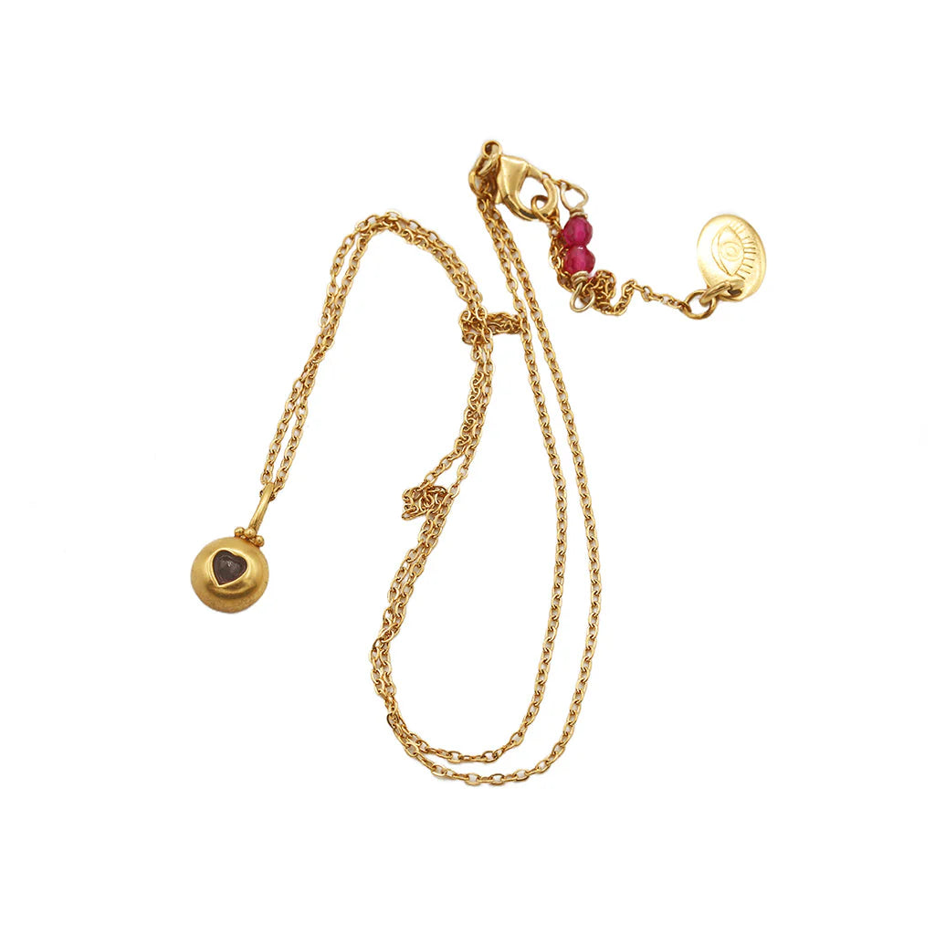 Sacha mini garnet heart necklace