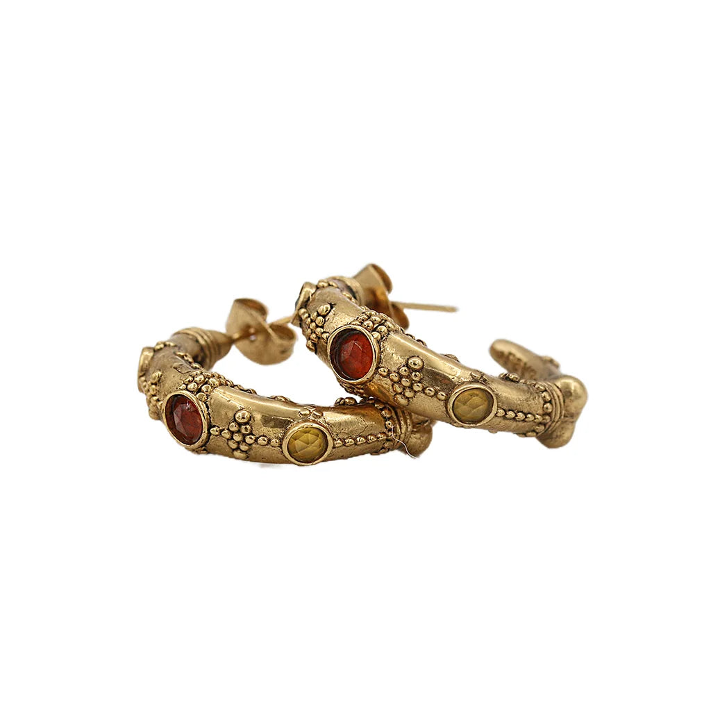 Jasmine beaded creoles