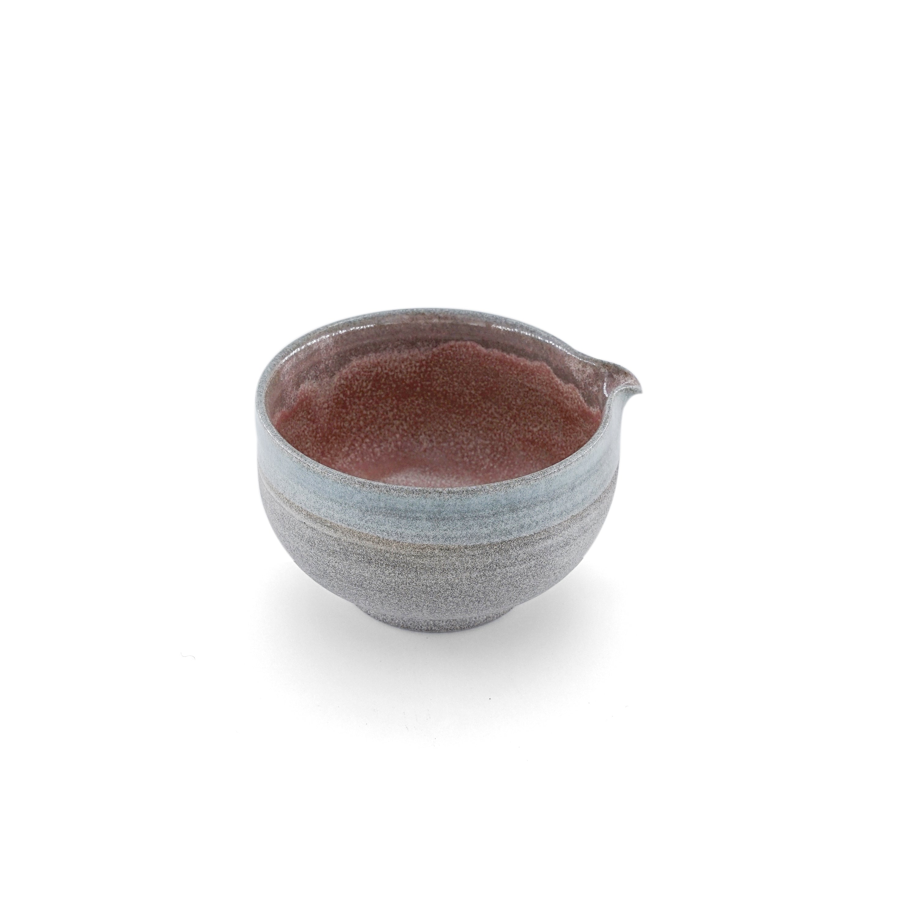 Spout Matcha Bowl Grey Orange