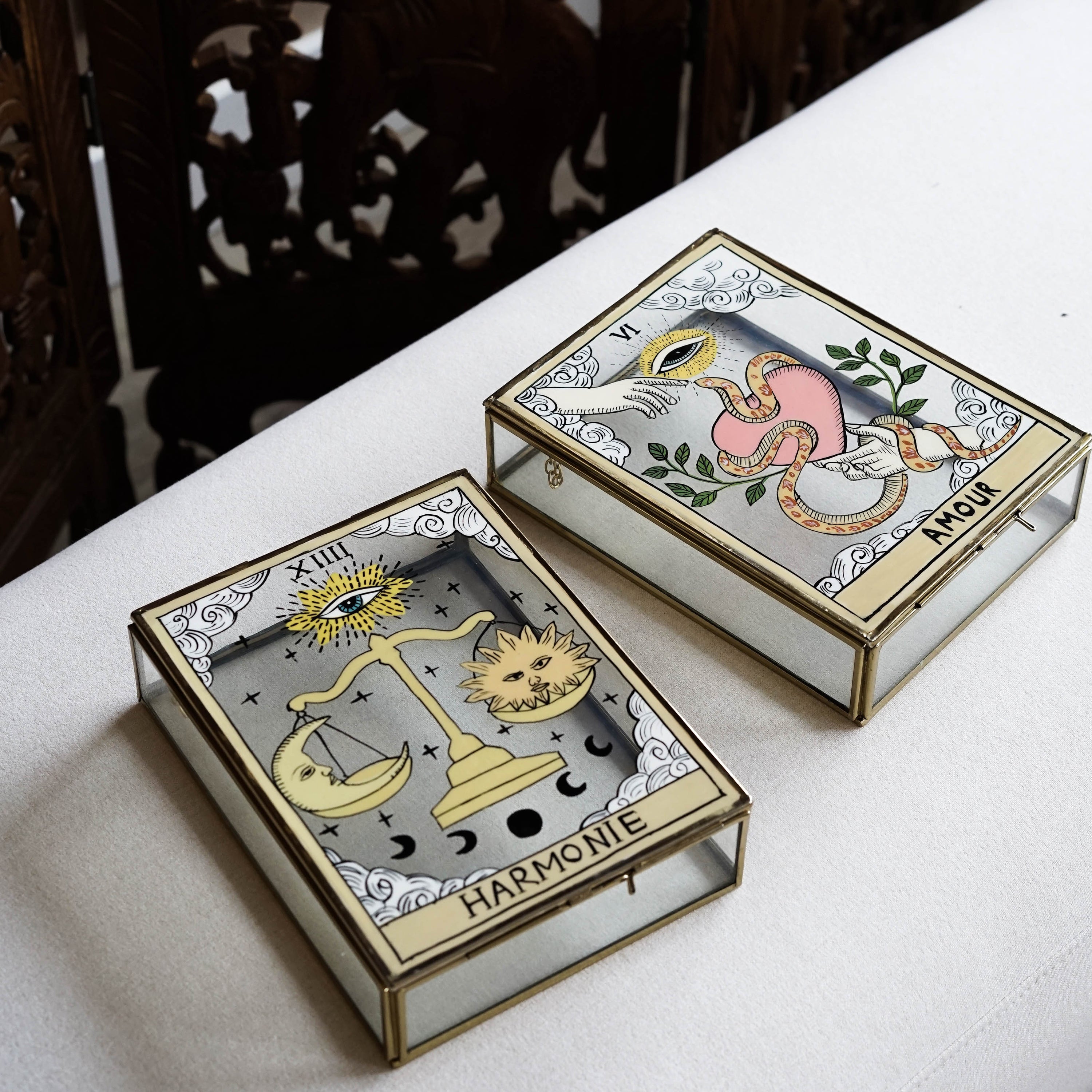 hand painted glass box