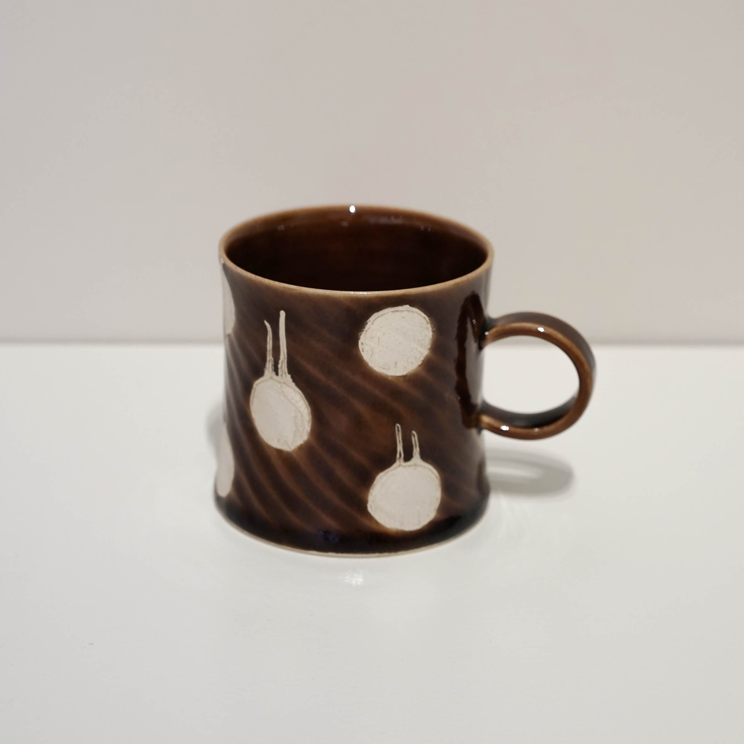 Caramel Silver Polka Dot Mug