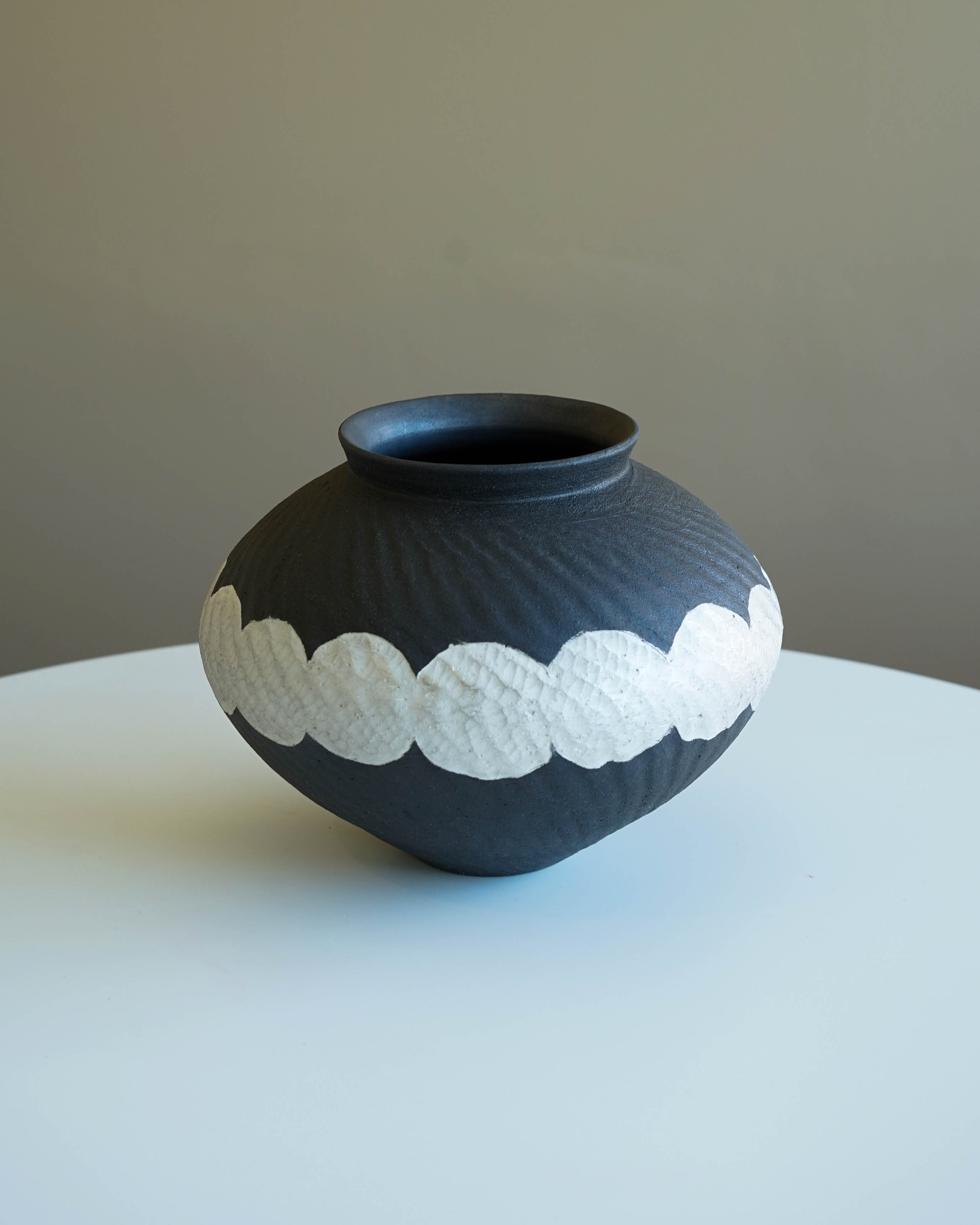 Midnight Black Vase with Silver Speckles