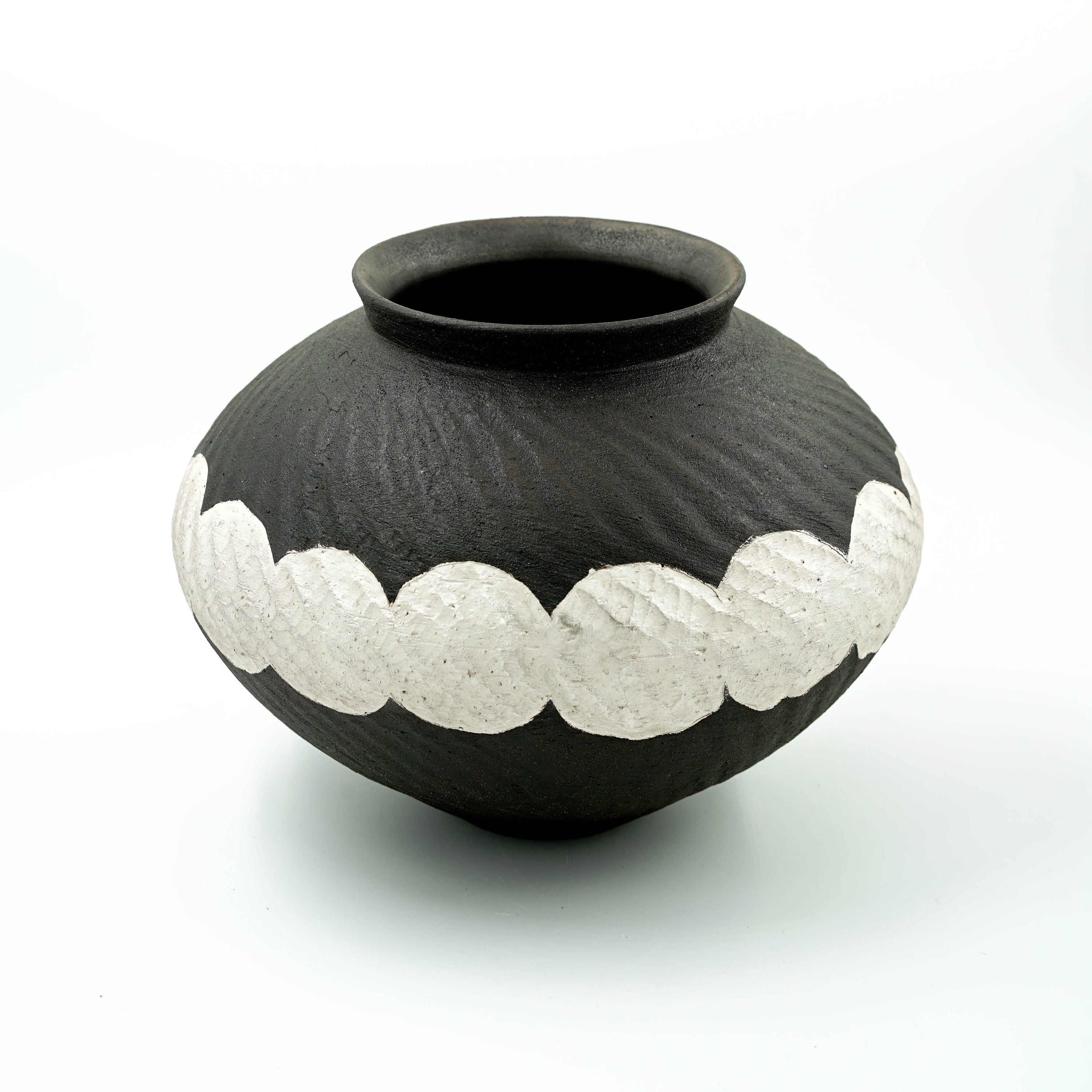 Midnight Black Vase with Silver Speckles