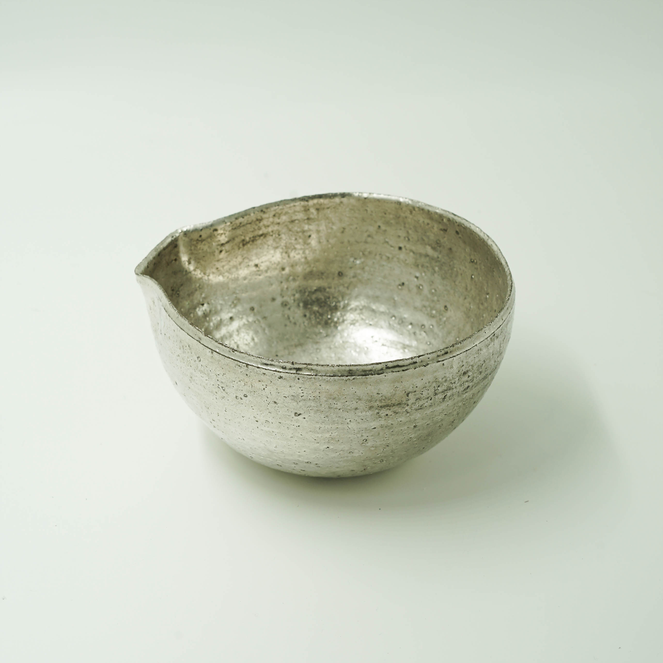 Silver sake pitcher - matcha bowl