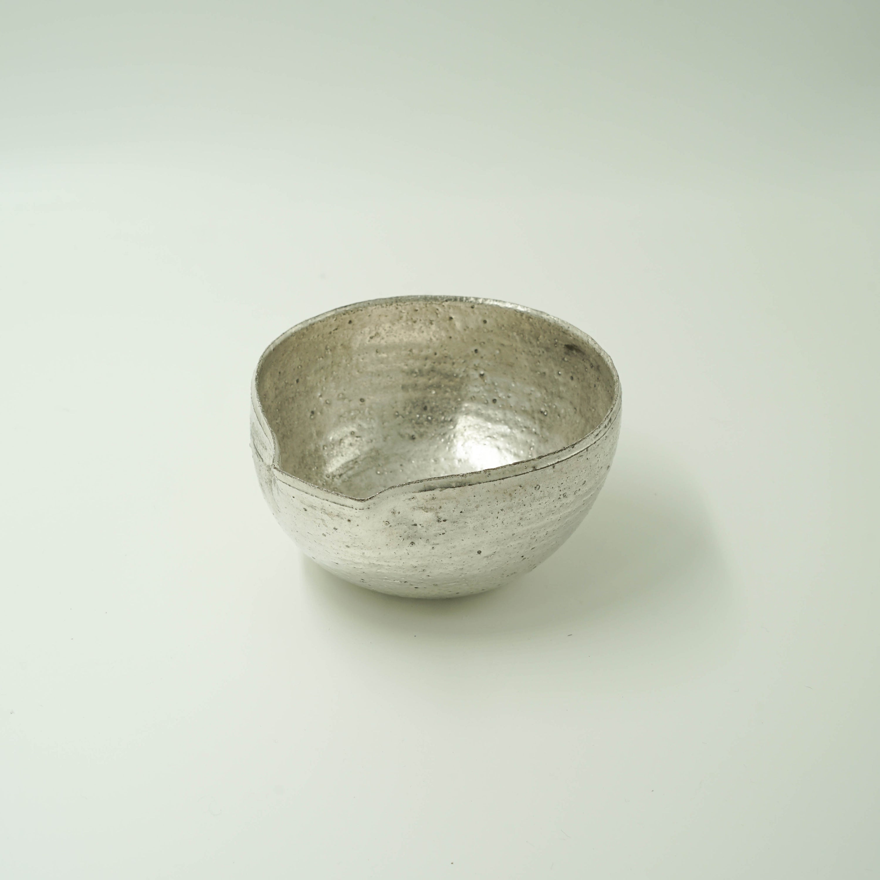 Silver sake pitcher - matcha bowl