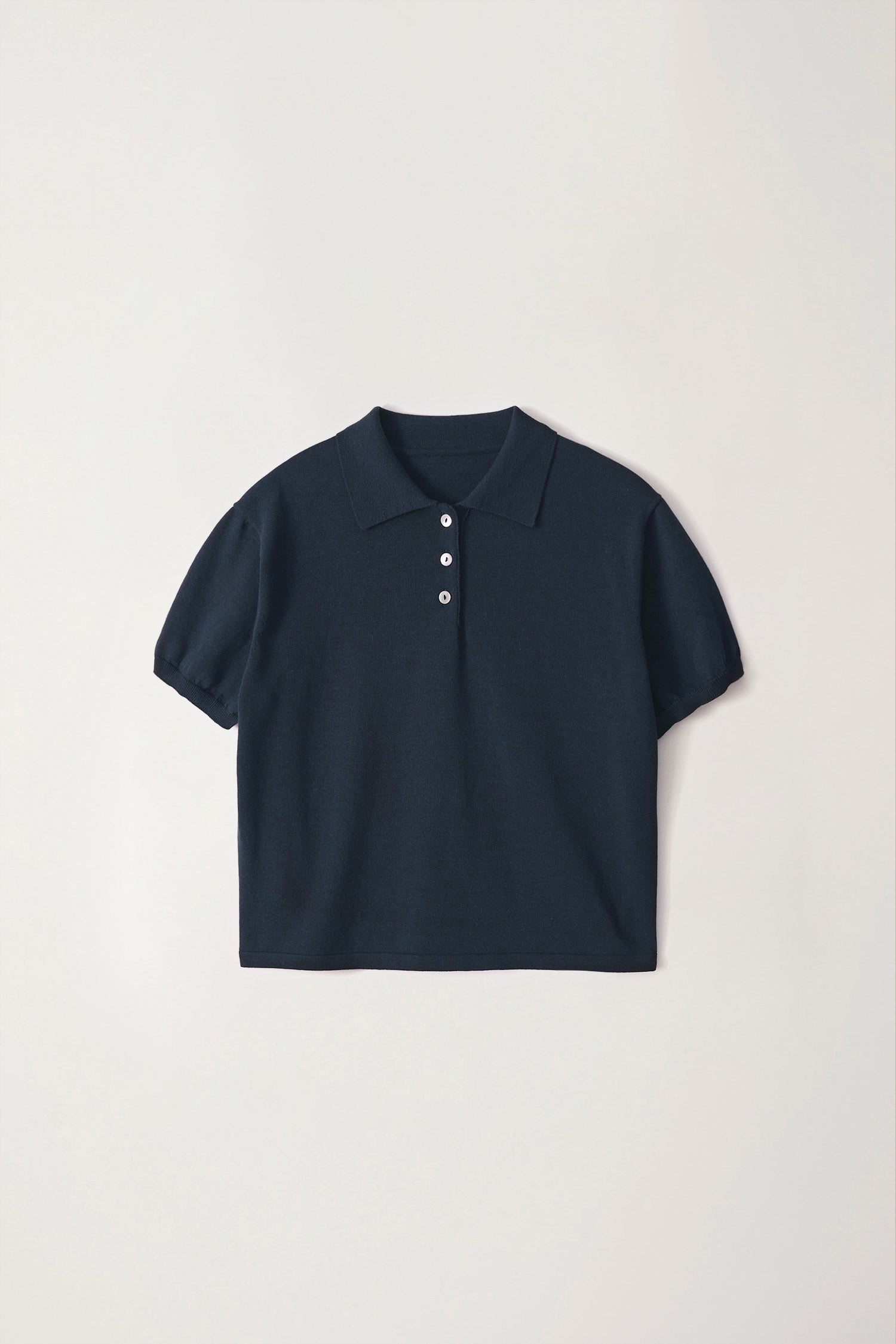 Cotton knit polo (Navy)